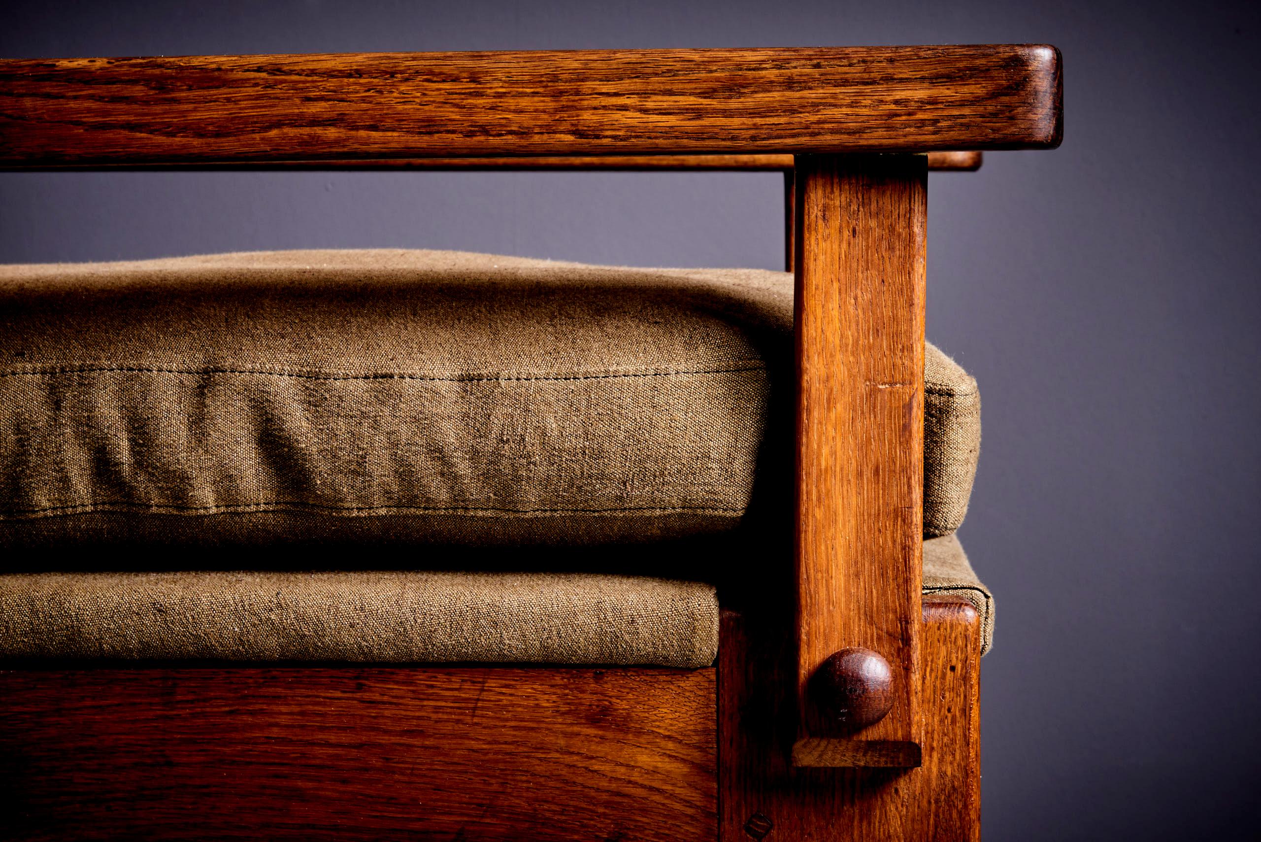 Rustic modern Oak Armchairs Germany 1940s 2