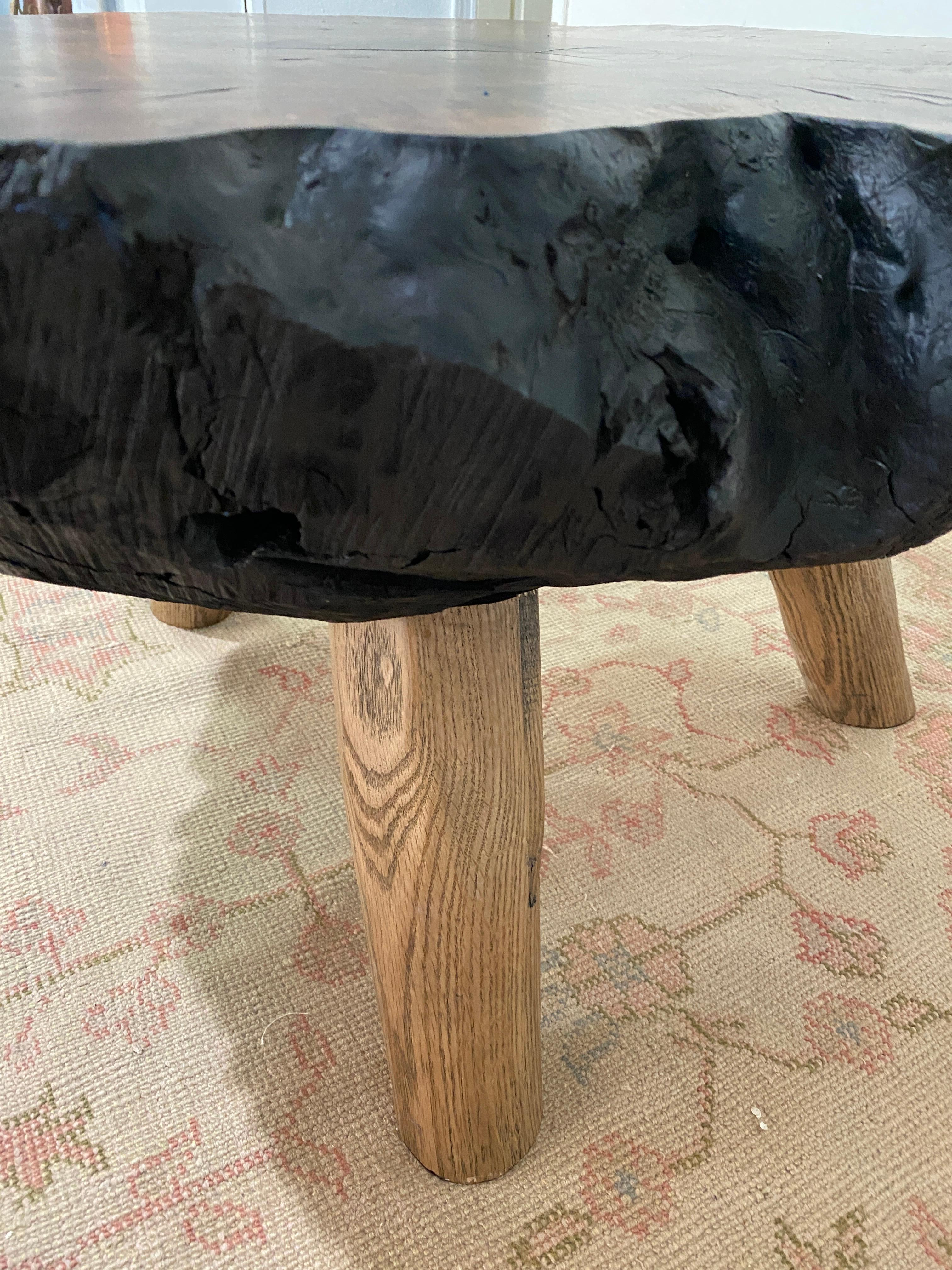 Ikat Modern Organic Claro Walnut Burl Wood Coffee Table by Studio Flournoy For Sale