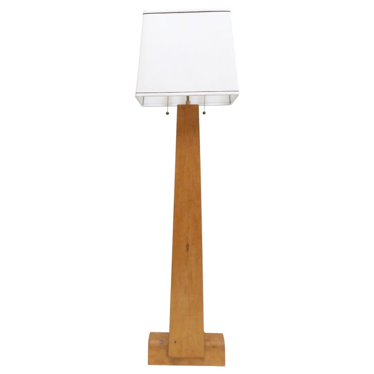 Rustic Modern Pine Floor Lamp By Martin And Brockett Honey Brown White For At 1stdibs Rustic Modern Pine Floor Lamp By Martin, Floor Lamps Rustic Modern