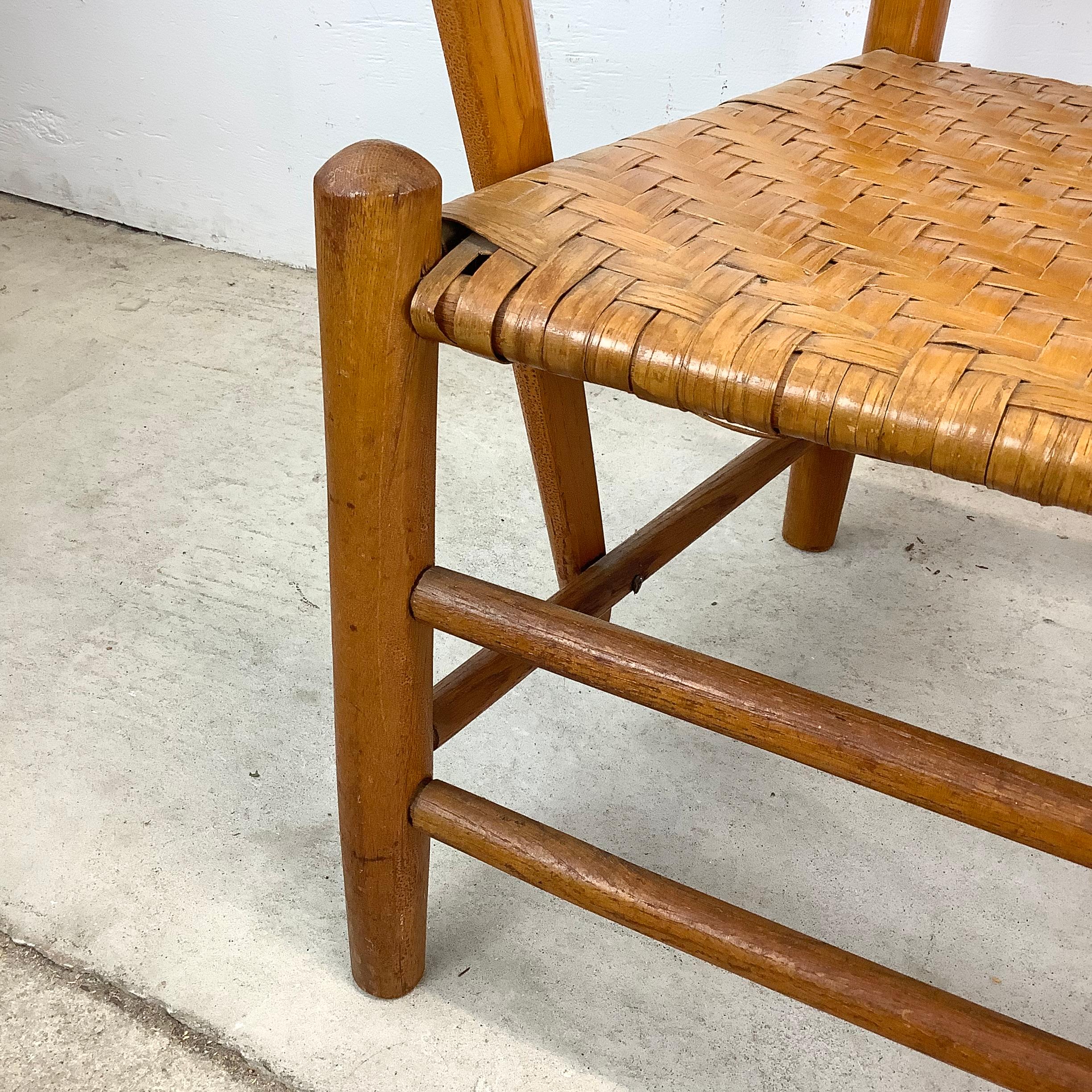 Rustic Modern Rattan Back Armchair For Sale 12