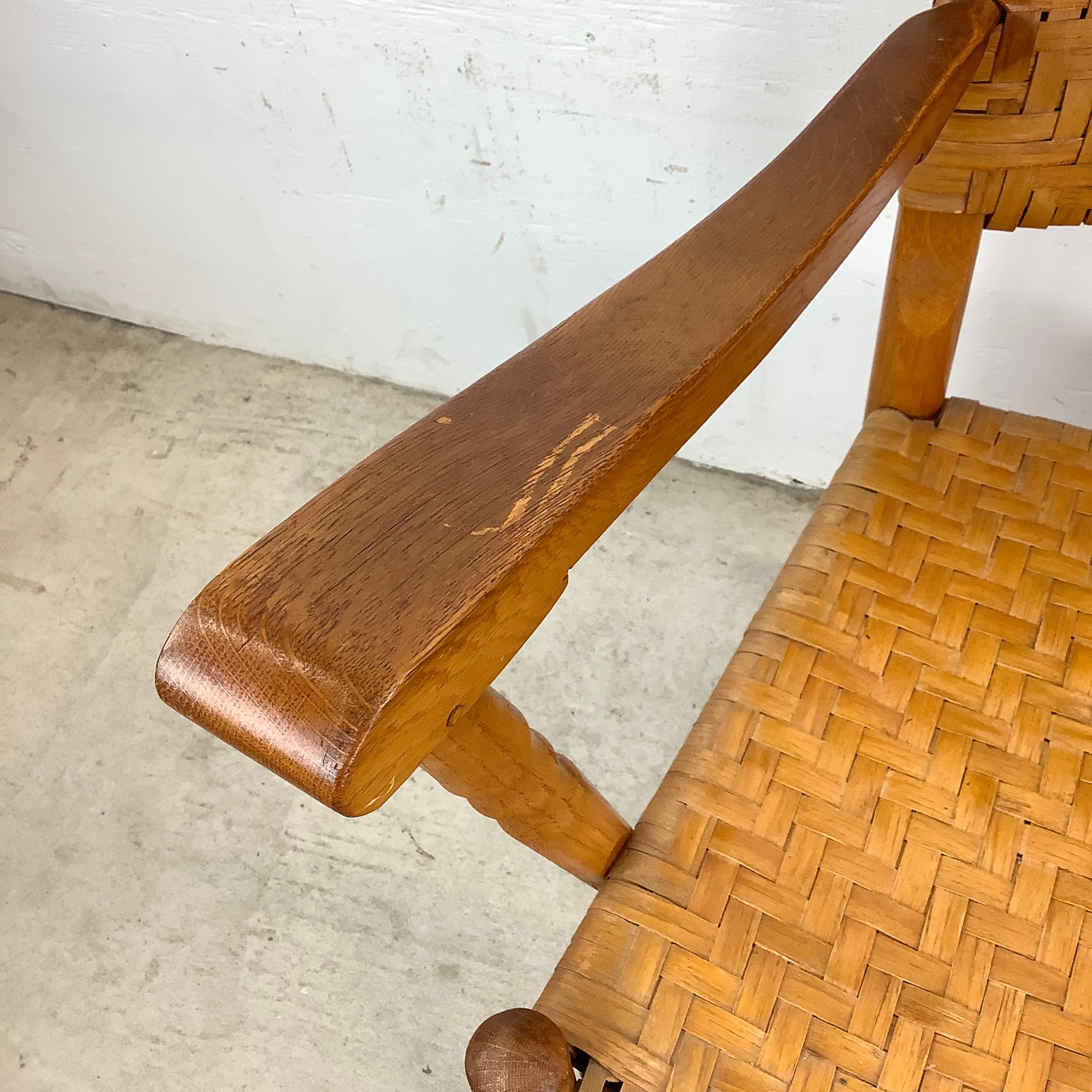 Rustic Modern Rattan Back Armchair For Sale 13