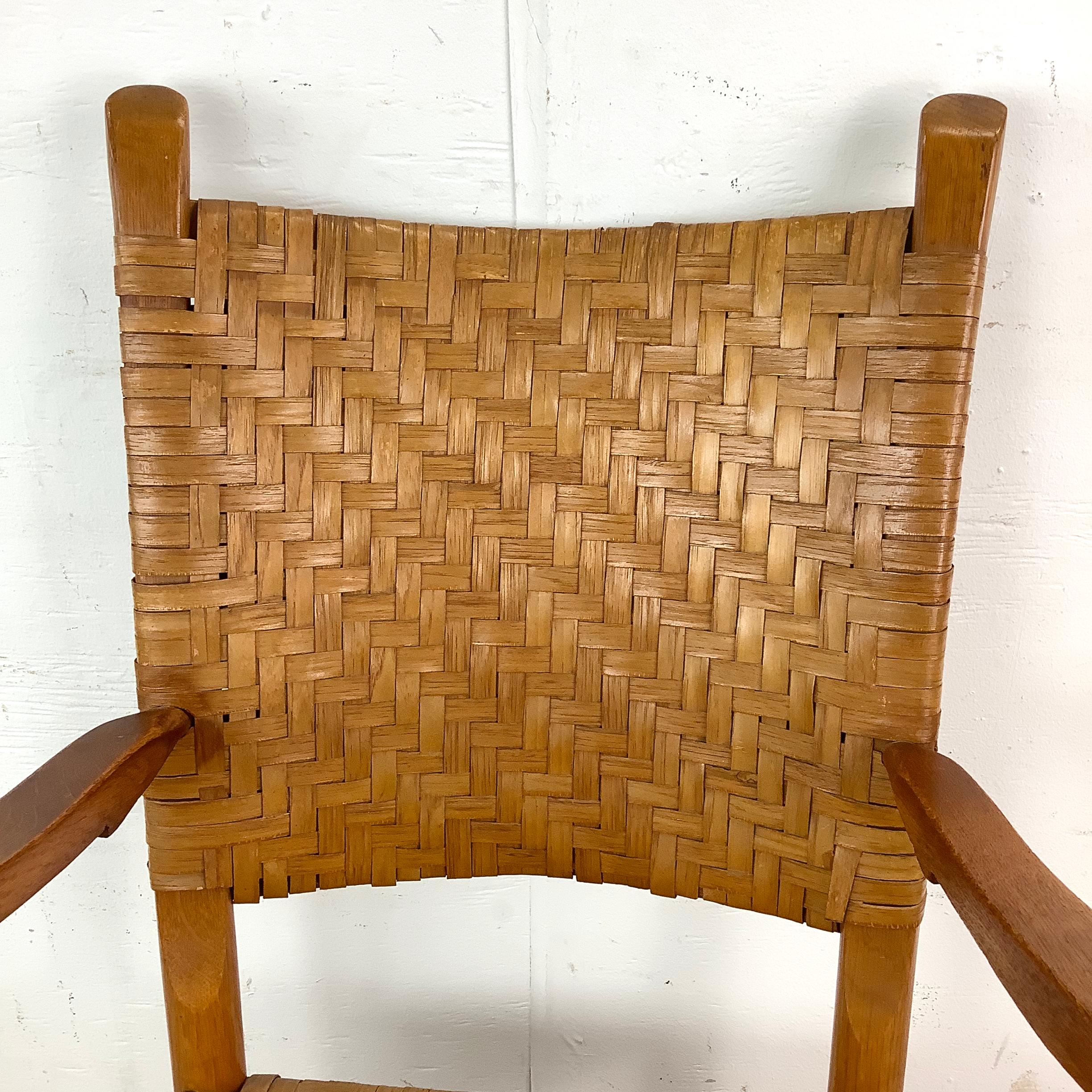 Rustic Modern Rattan Back Armchair For Sale 1