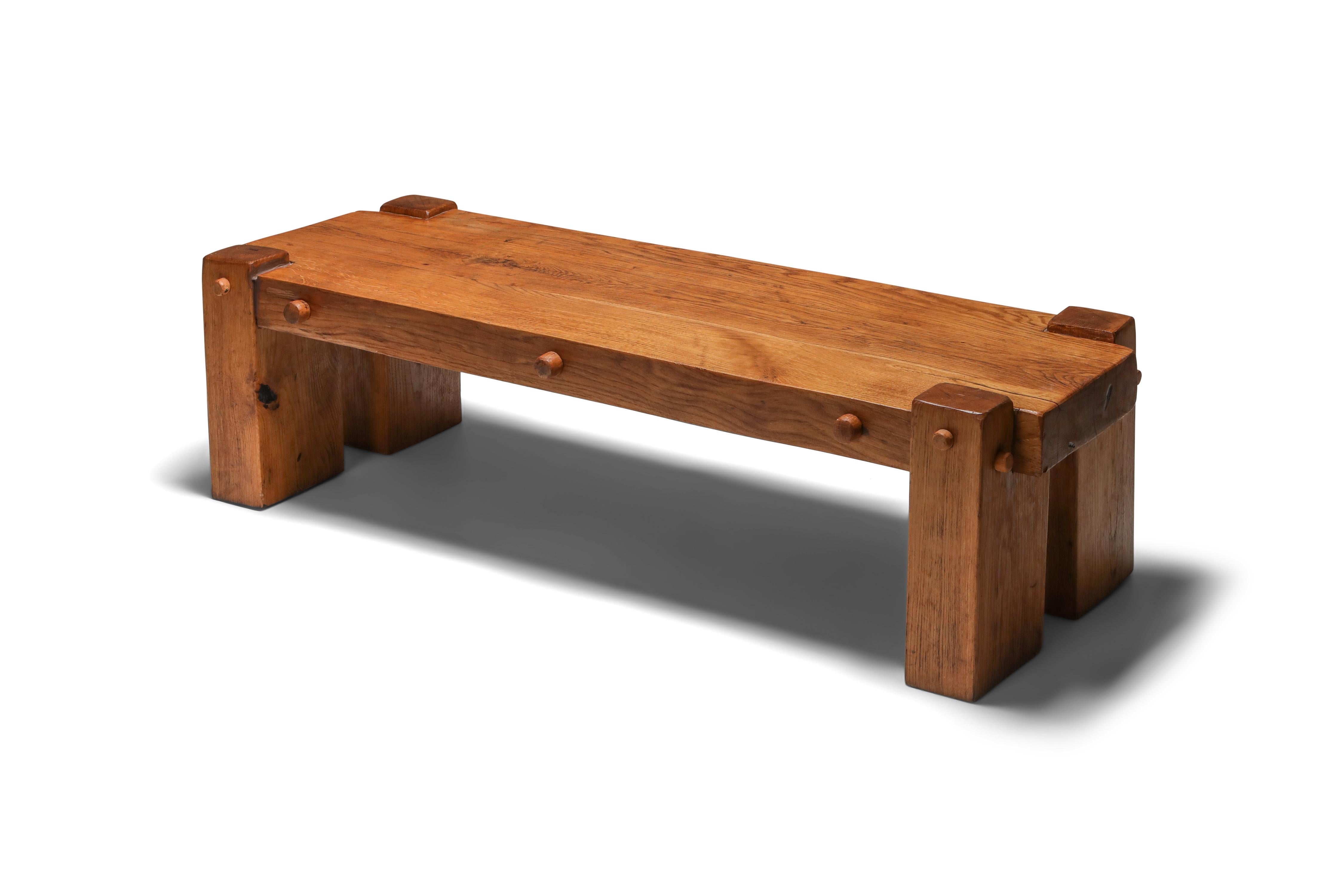 Wabi sabi rustic modern chalet coffee table in solid oak.
Artisan piece from France, in the 1960s.
Would fit well in an Axel Vervoordt inspired decor.


      