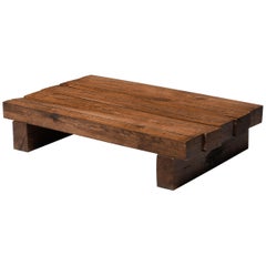 Rustic Modern Rectangular Coffee Table in Solid Oak