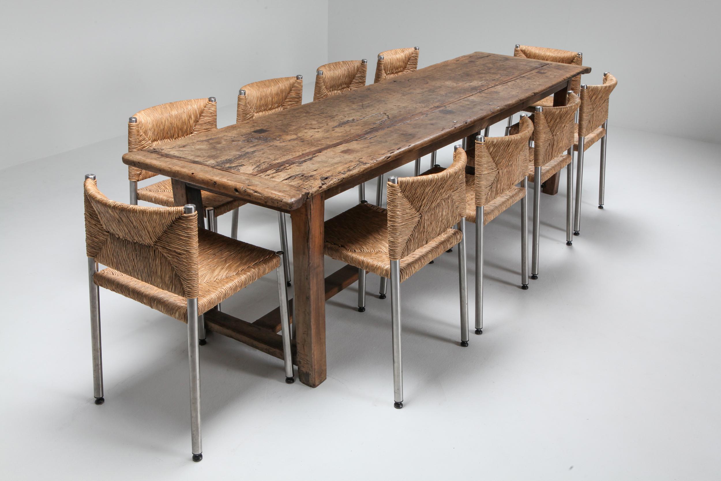 Rustic Modern Refactory Oak Dining Table 5