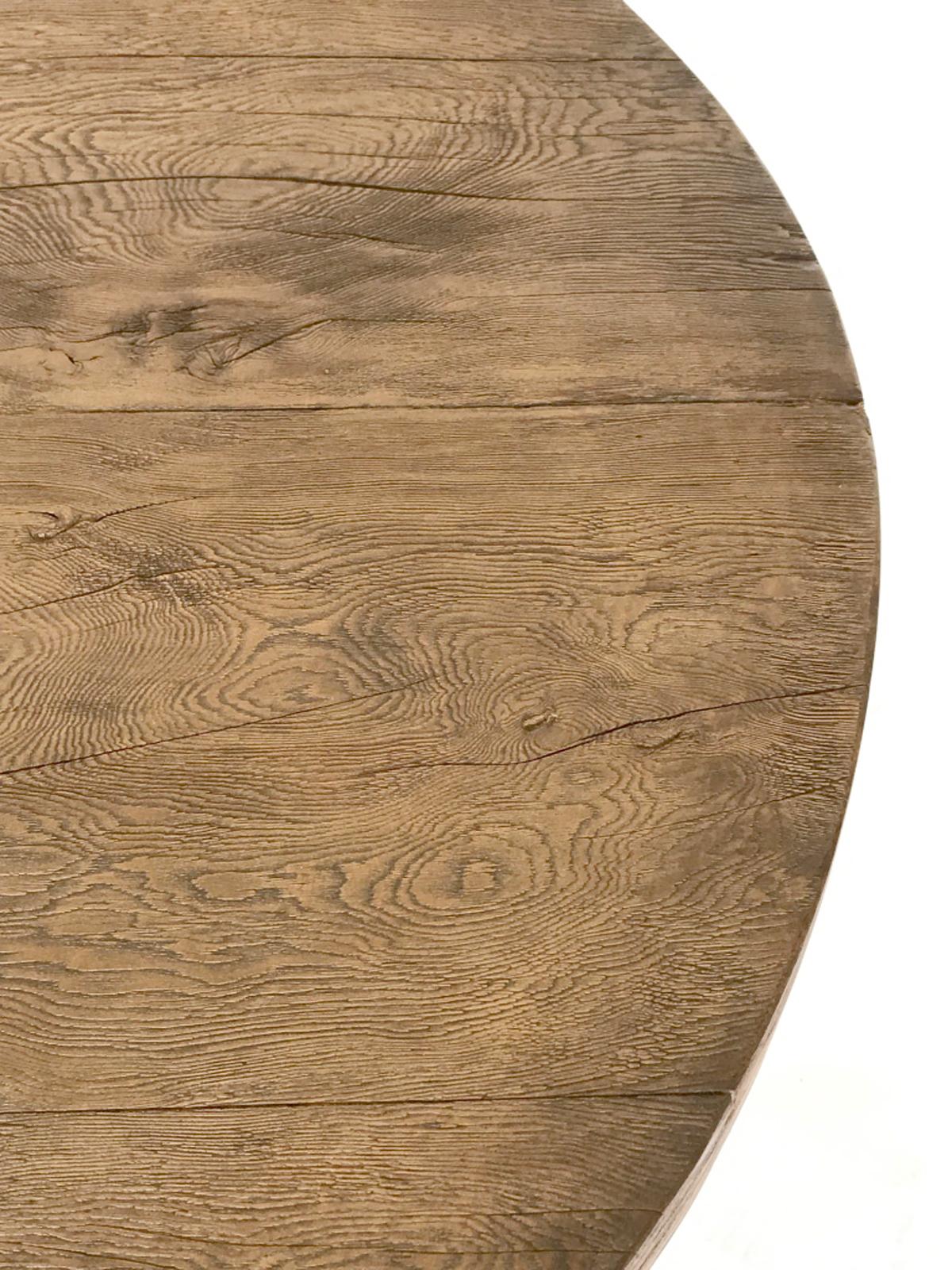 American Rustic Modern Round Pedestal Table by Dos Gallos Studio