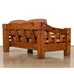 Rustic Modern Solid Knotty Pine Lodge Style Loveseat Sofa by Null