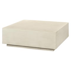 Rustic Modern Square Coffee Table, Drift White
