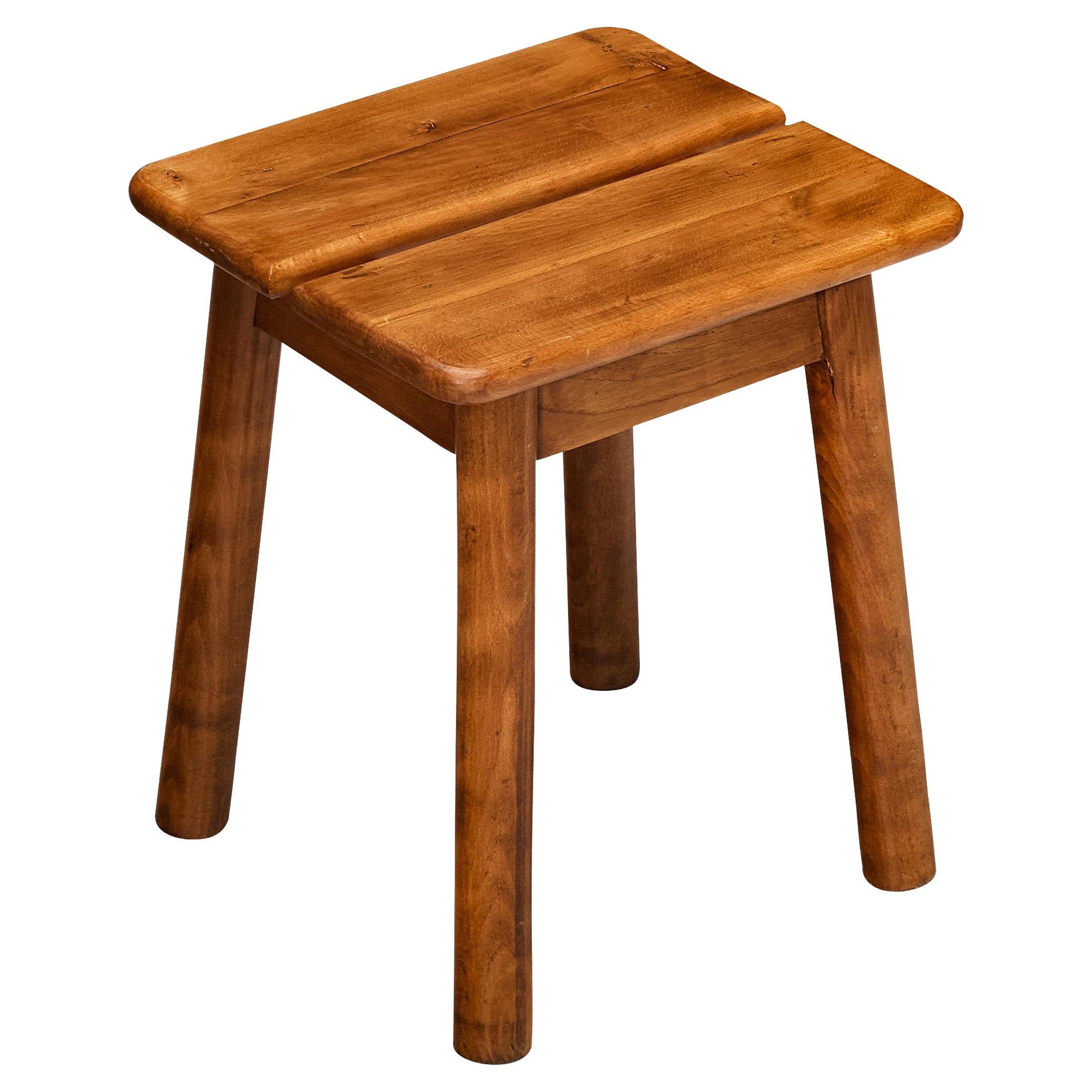 Rustic Modern Stool in Beech For Sale