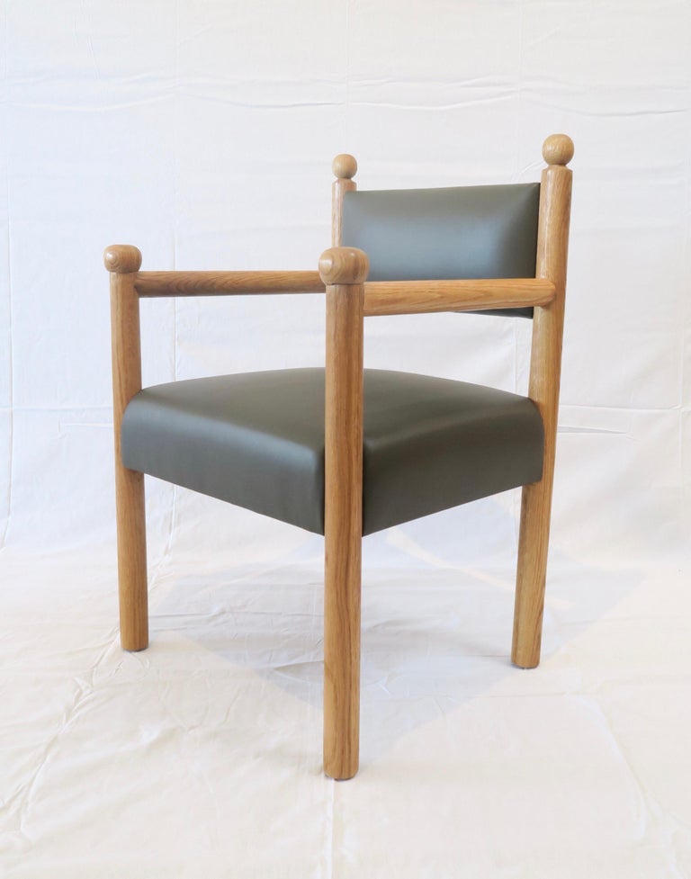 Rustic Modern Dining Chair with Turned Finals by Martin and Brockett