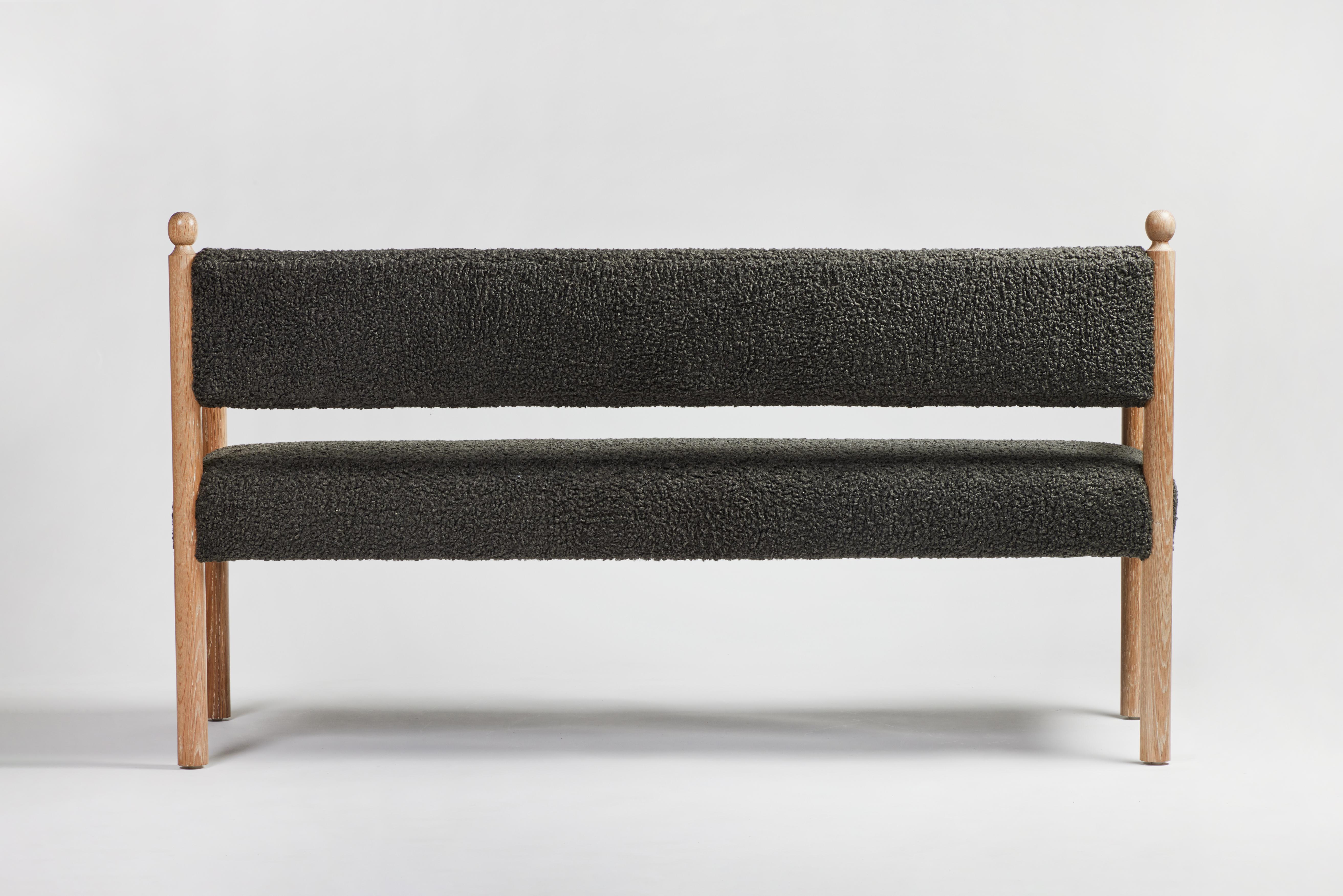 Rustic Modern Sydney Bench in Light Fumed on Oak by Martin and Brockett In New Condition For Sale In Los Angeles, CA