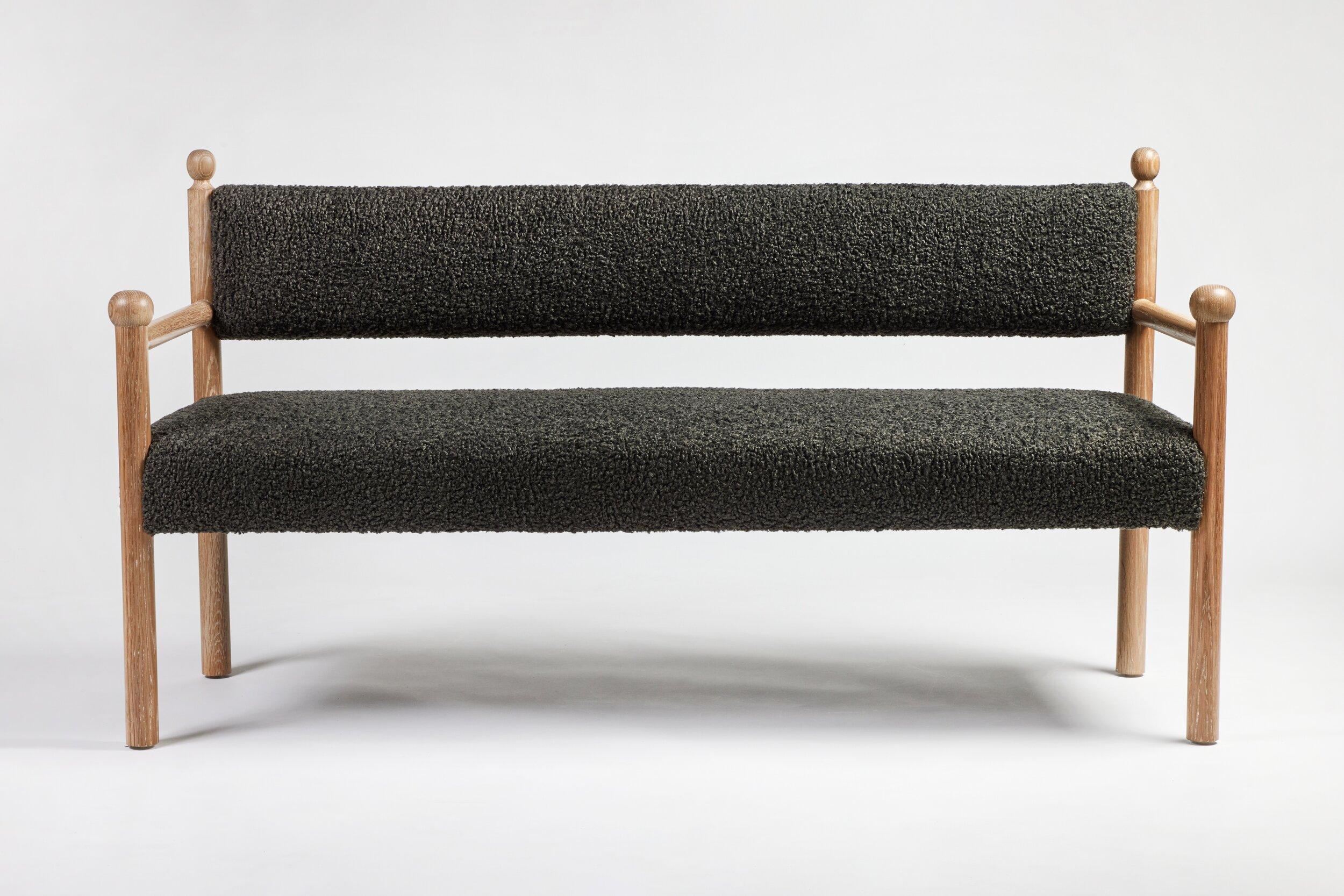 Contemporary Rustic Modern Sydney Bench in Light Fumed on Oak by Martin and Brockett For Sale