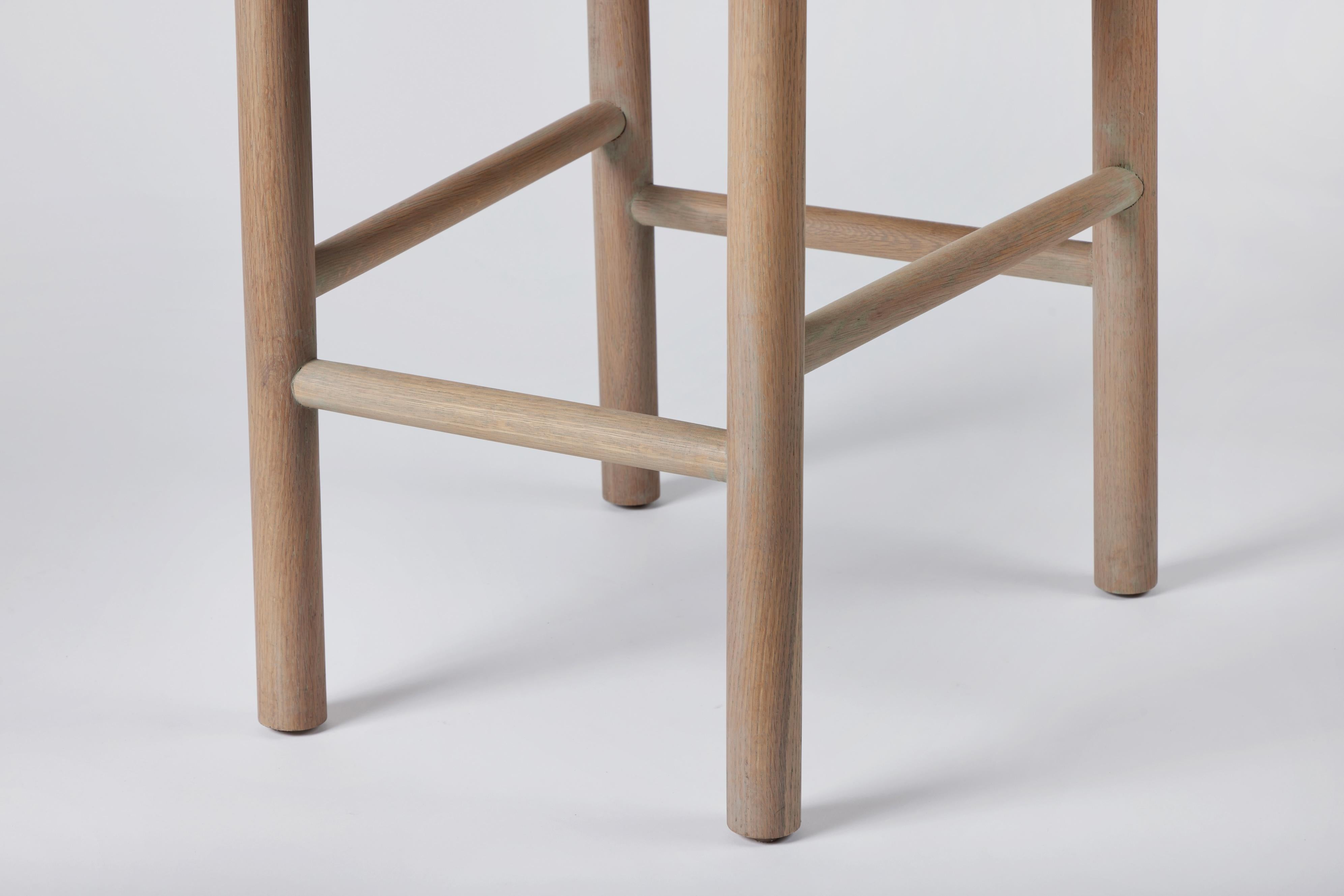 Rustic Modern Sydney Counter Stool in Rush by Martin & Brockett, Finial Detail For Sale 1