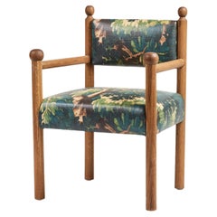 Rustic Modern Sydney Dining Chair with Arms Turned Finials by Martin & Brockett
