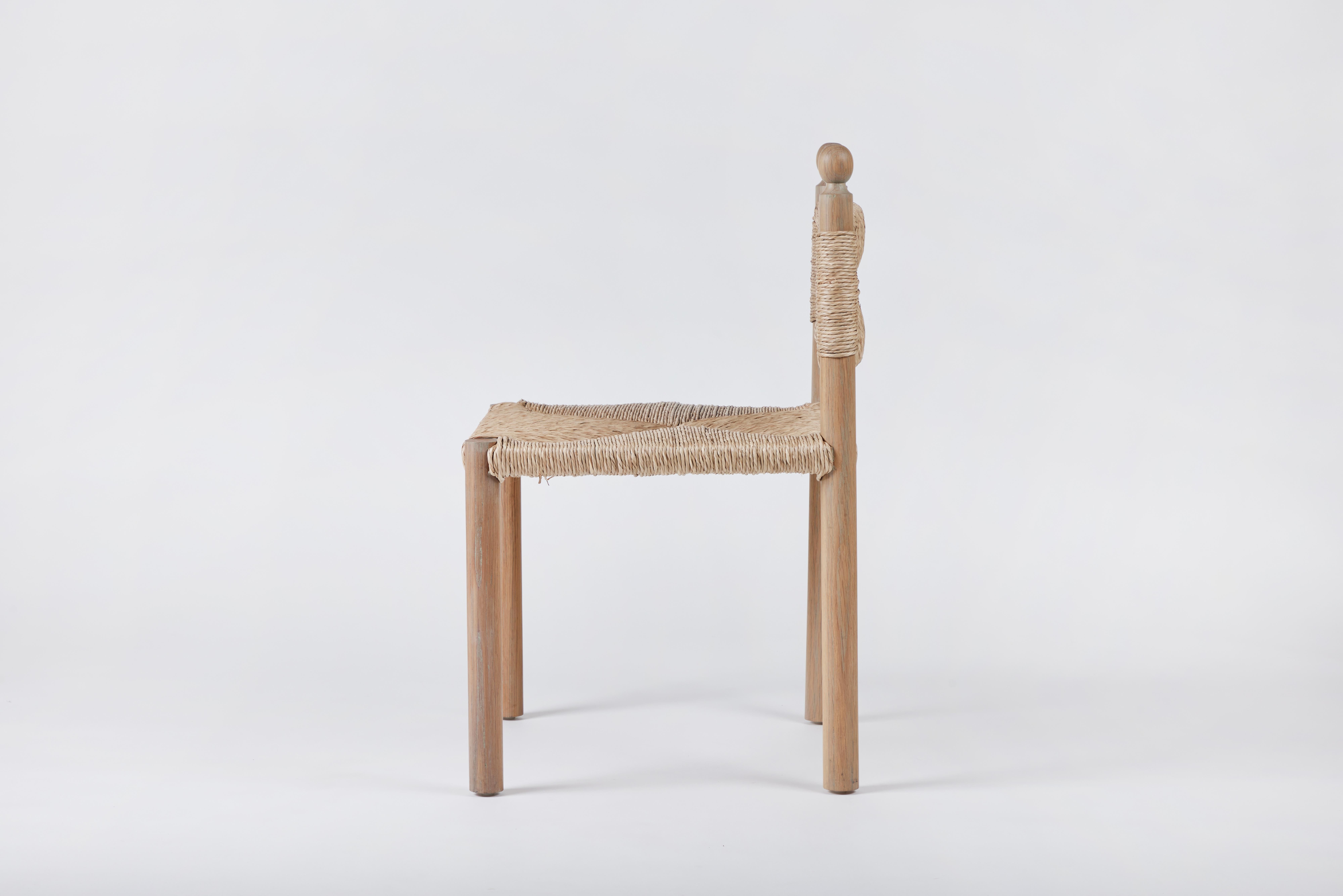 Rustic Modern Sydney Dining Chair Woven Rush by Martin & Brockett In New Condition For Sale In Los Angeles, CA