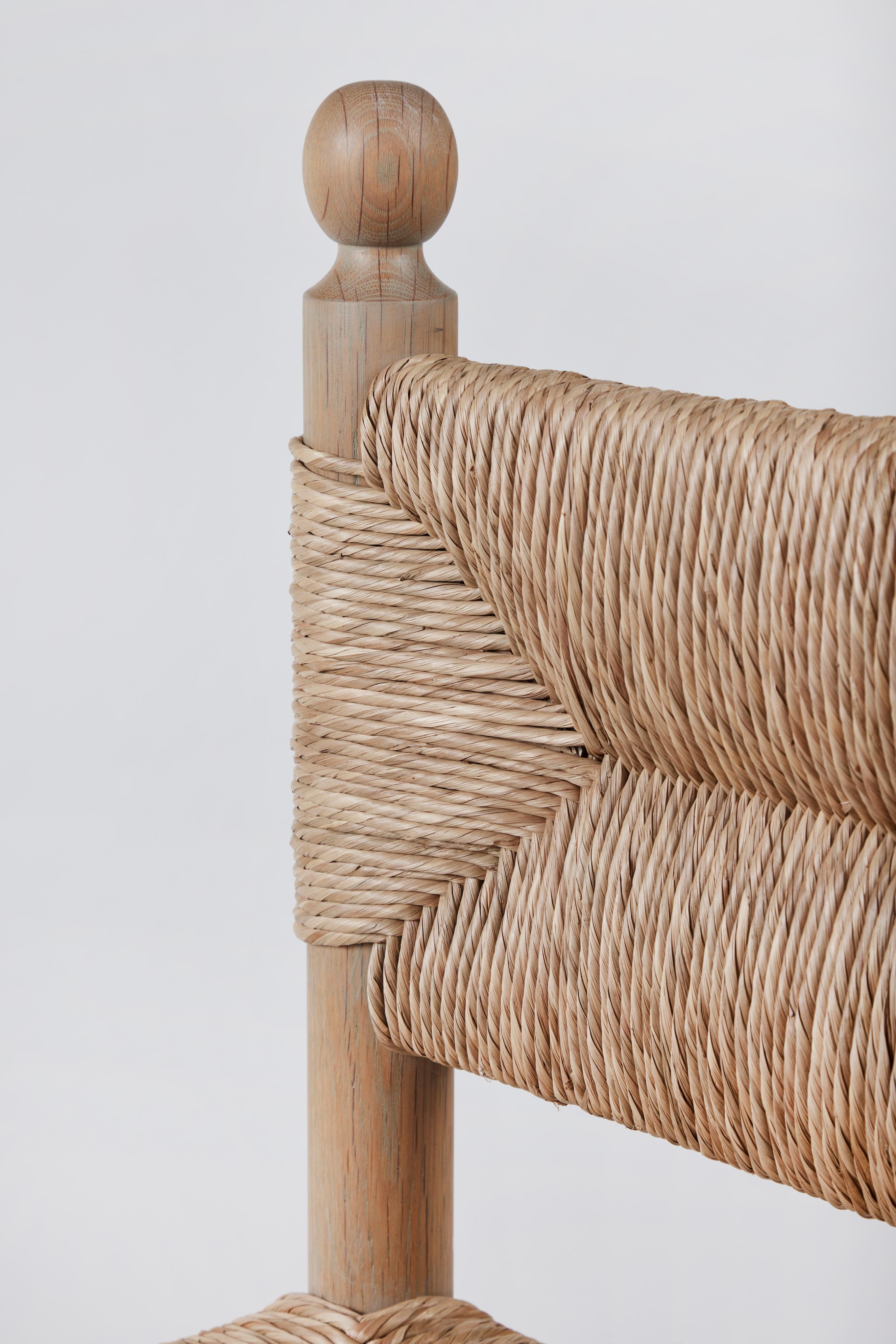 Rustic Modern Sydney Dining Chair Woven Rush by Martin & Brockett For Sale 2