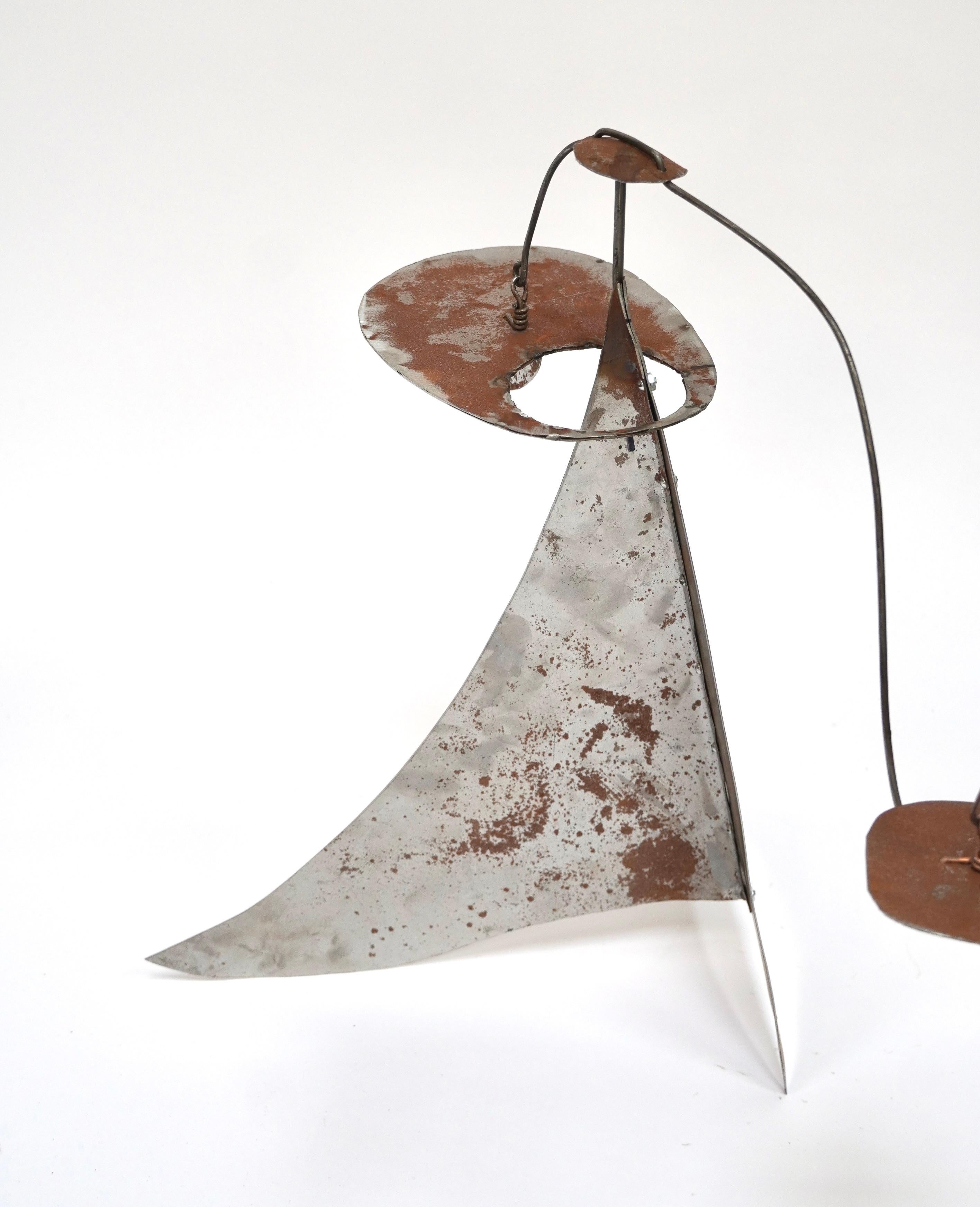 Mexican Rustic Modern Table Top Mobile in Steel For Sale