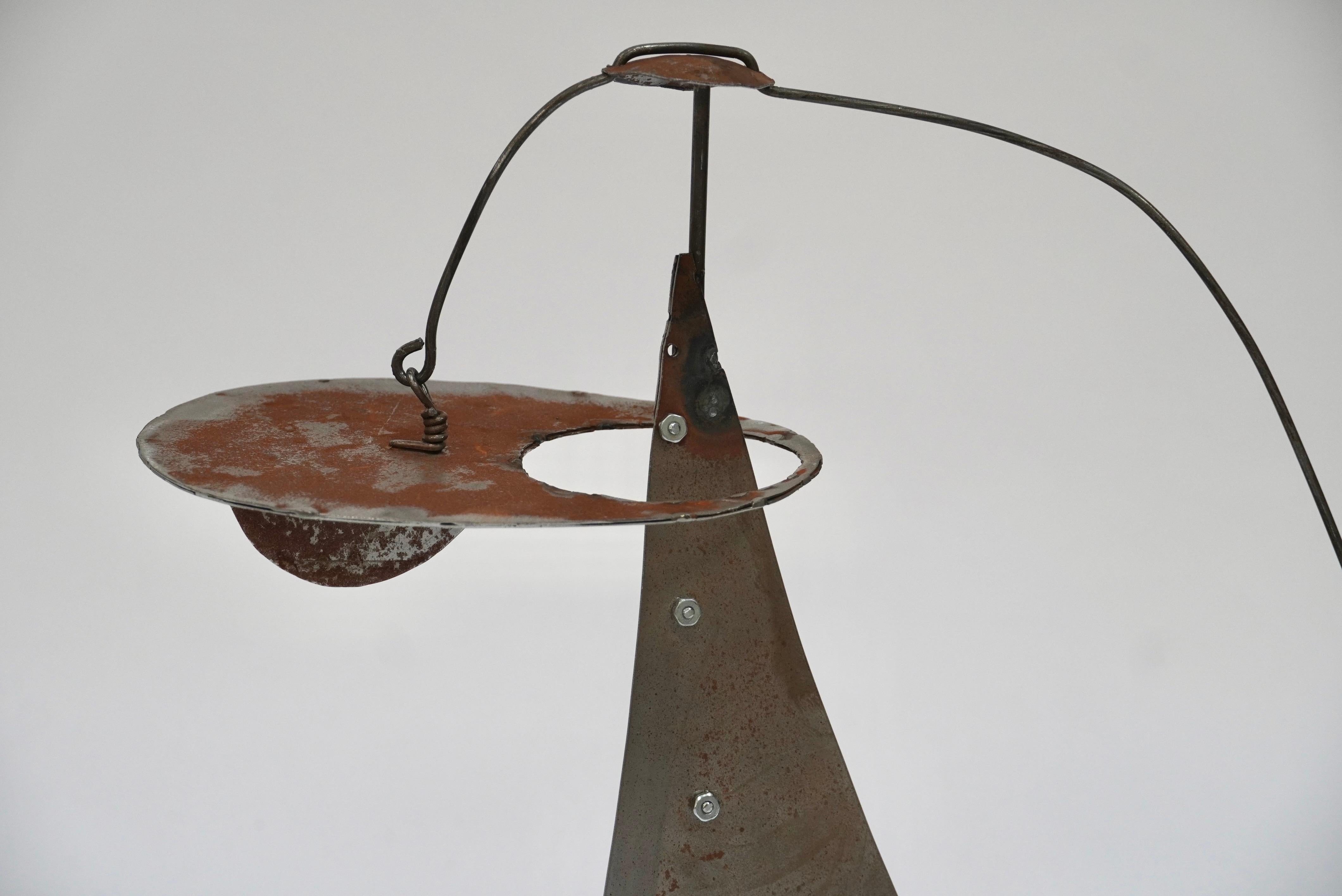 Rustic Modern Table Top Mobile in Steel For Sale 1