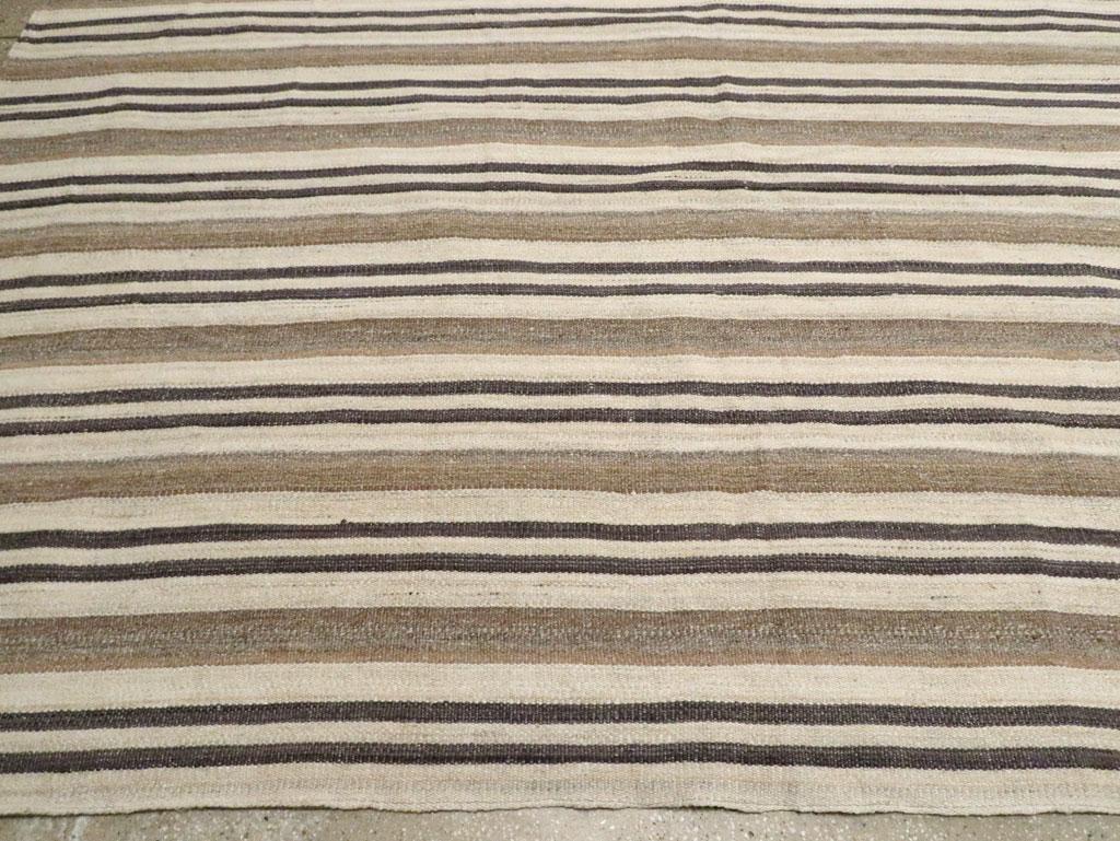 Rustic Modern Turkish Handmade Flatweave Kilim Oversize Carpet For Sale 1