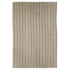 Alfombra Kilim rústica, moderna, turca, hecha a mano, de tejido plano y de gran tamaño