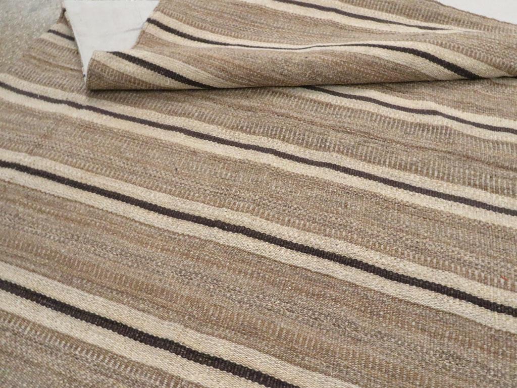 Rustic Modern Turkish Handmade Flatweave Kilim Room Size Carpet For Sale 4