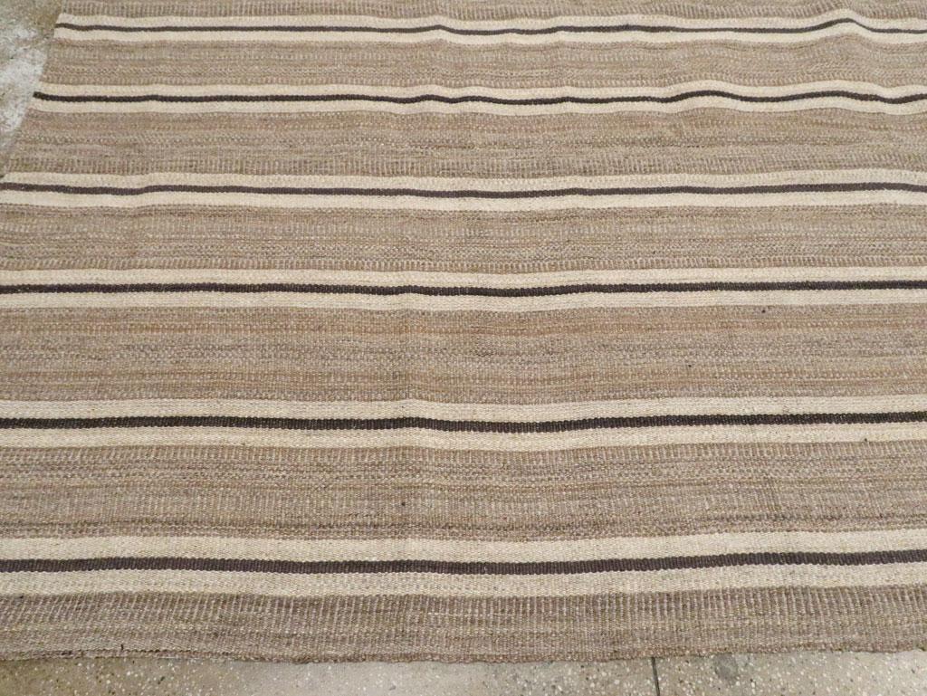 Rustic Modern Turkish Handmade Flatweave Kilim Room Size Carpet For Sale 1