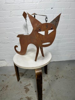Rustic /Modernist Abstract Cat Mobile-stabile after Calder