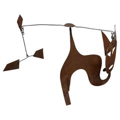 Rustic /Modernist Abstract Cat Mobile-stabile after Calder
