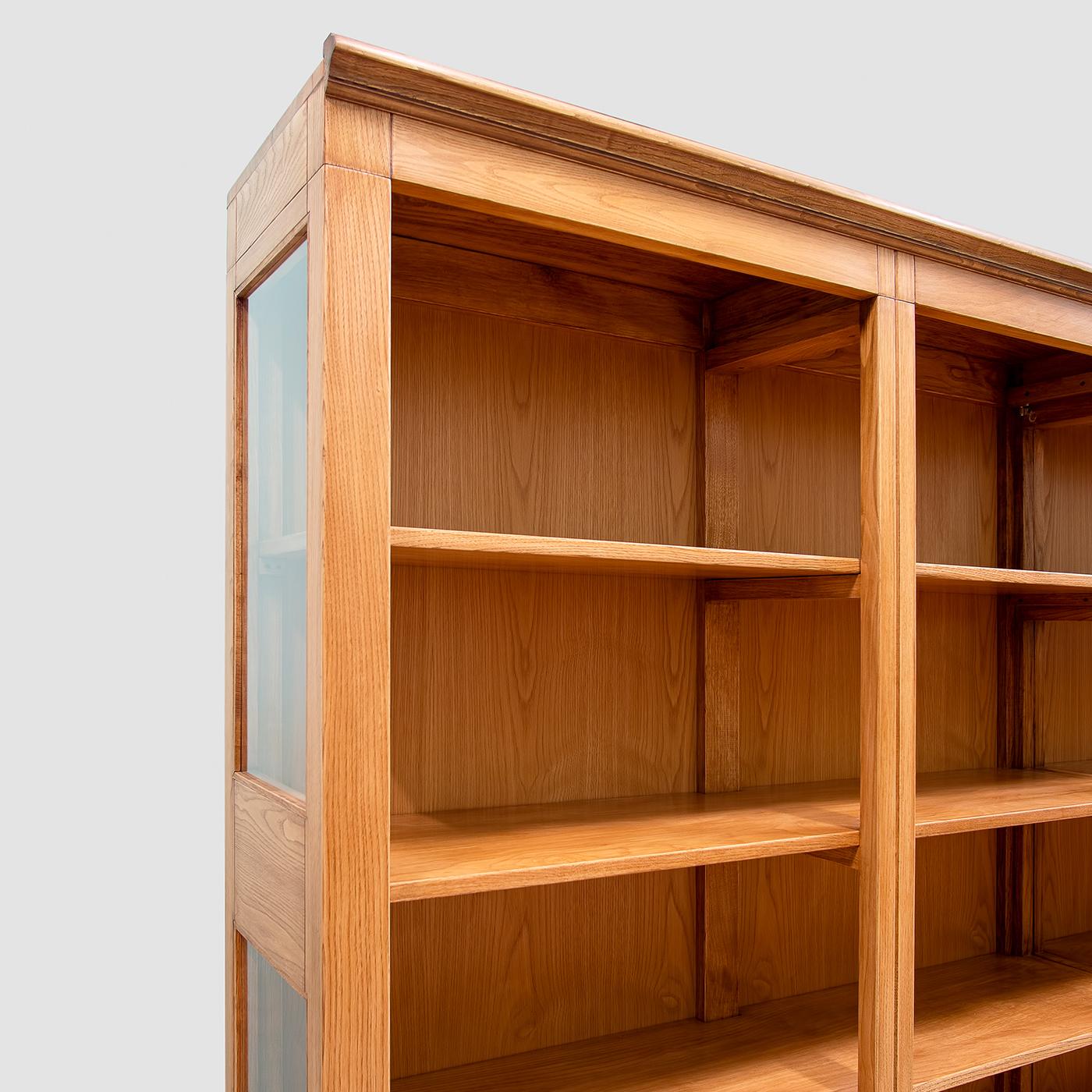 Modern Rustic Modular Chestnut Bookcase For Sale