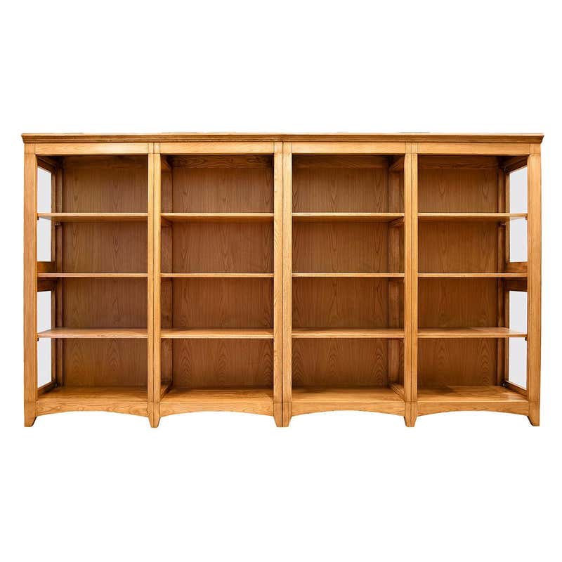 Vintage Rustic Solid Carved Pine Bookcase at 1stDibs