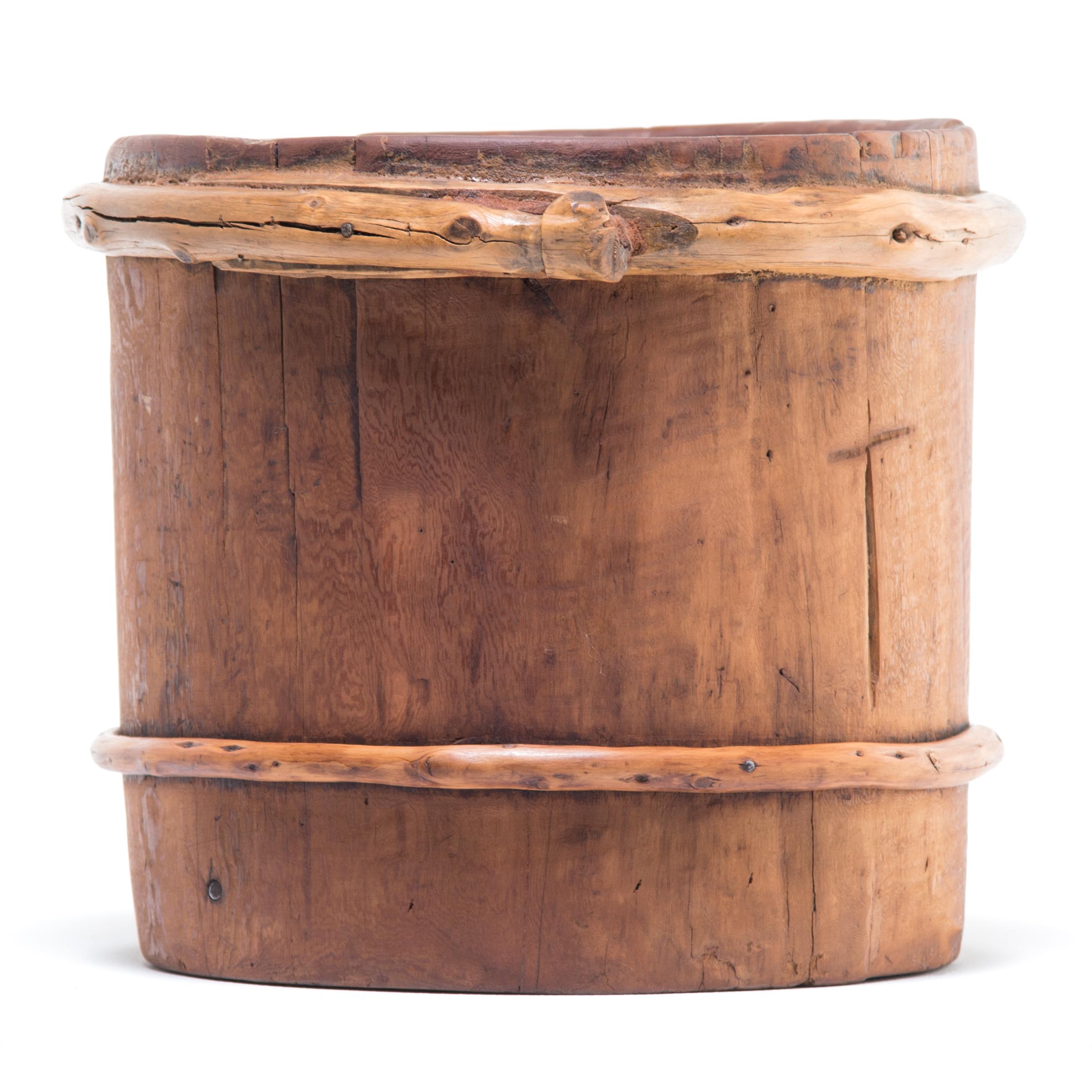 Rustic Mongolian Grain Container, c. 1900 In Good Condition In Chicago, IL