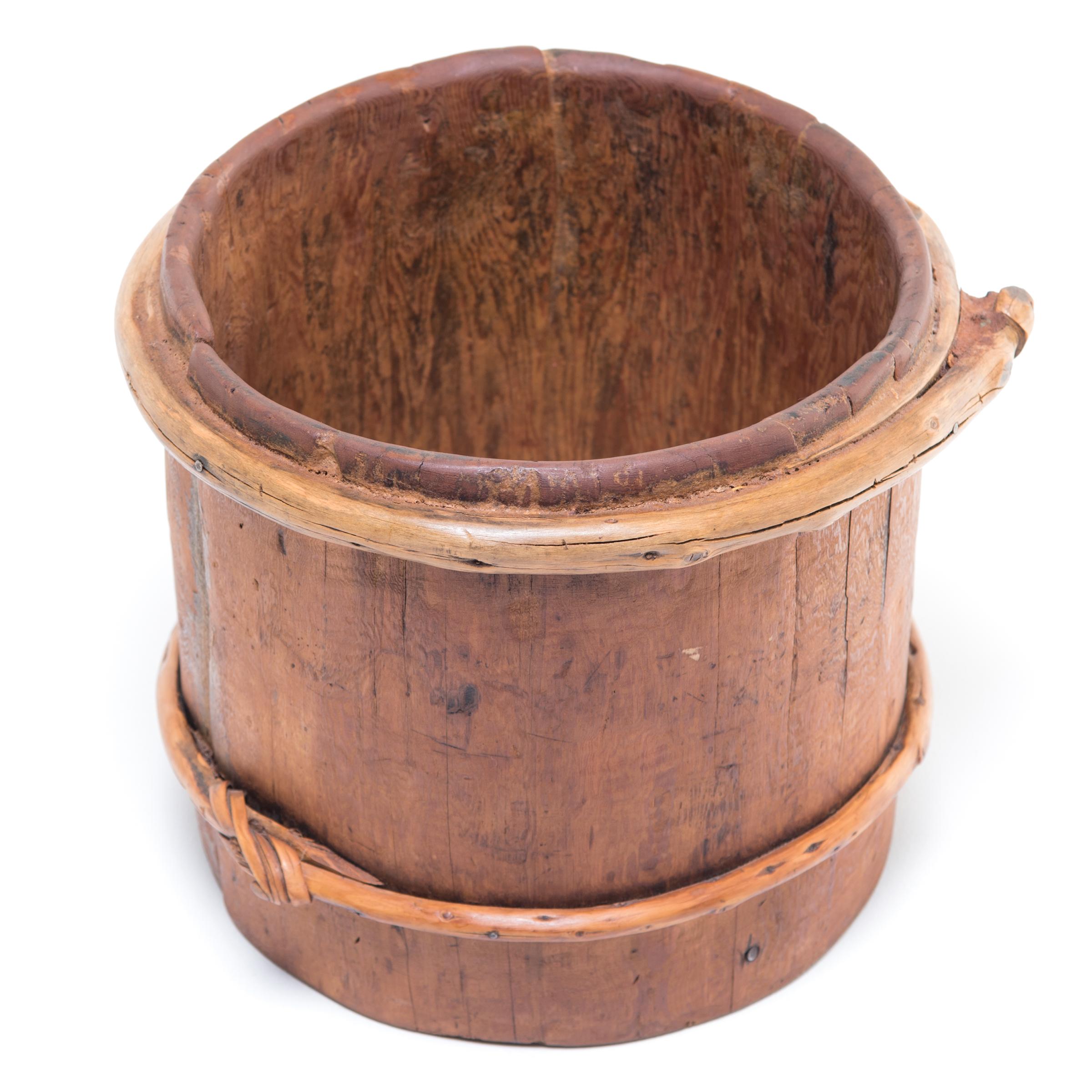 Pine Rustic Mongolian Grain Container, c. 1900