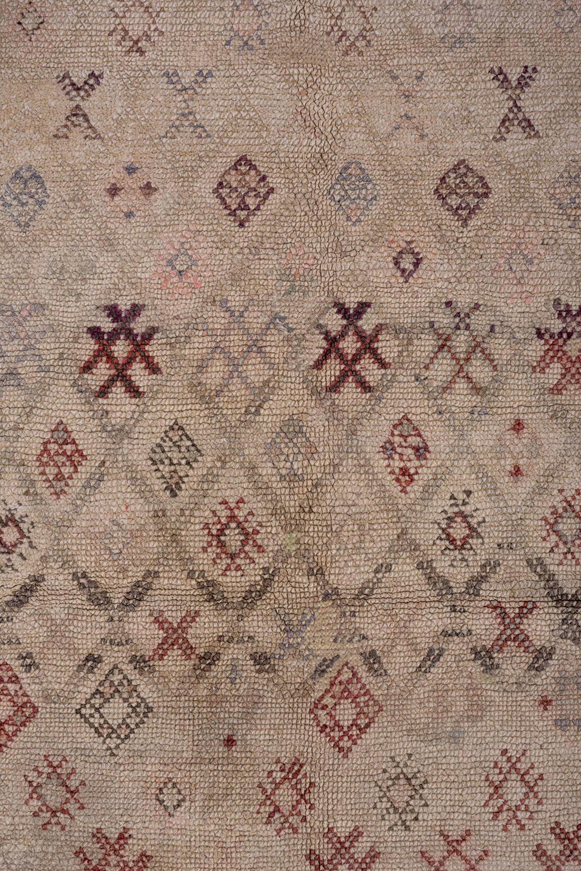 Rustic Moroccan Rug with Tan Field  In Good Condition In New York, NY