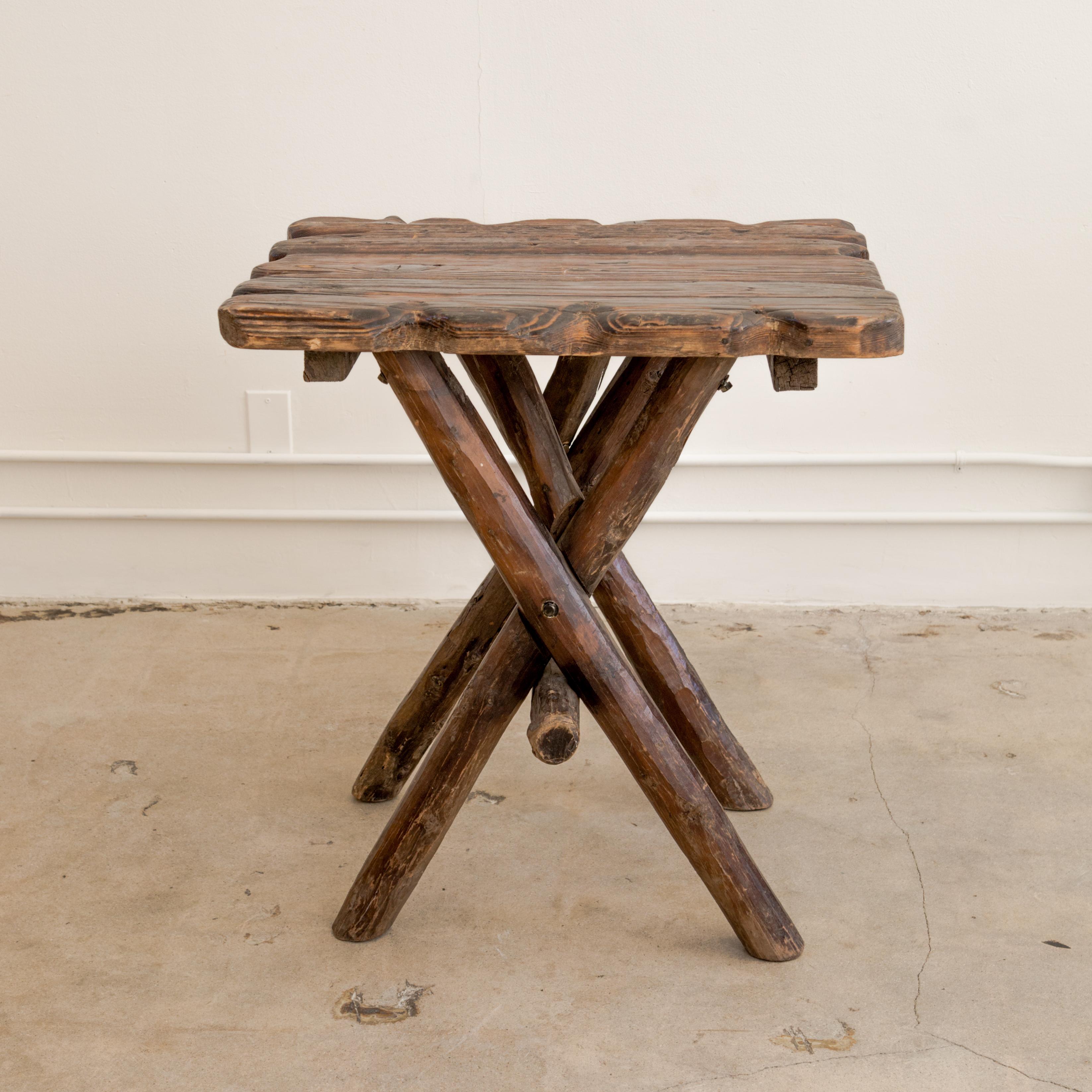Rustic Moroccan X-Base Side Tables For Sale 6