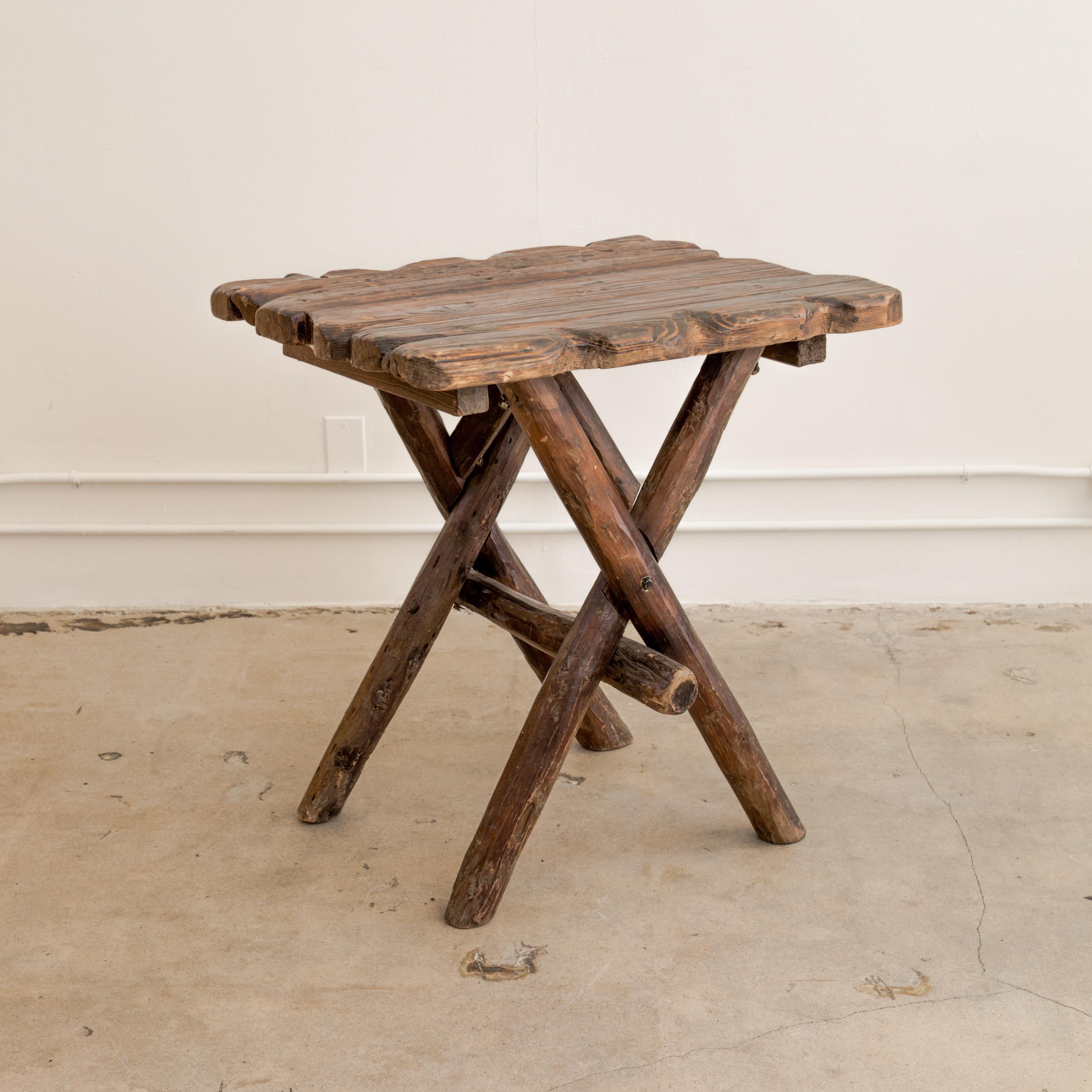 Rustic Moroccan X-Base Side Tables For Sale 7