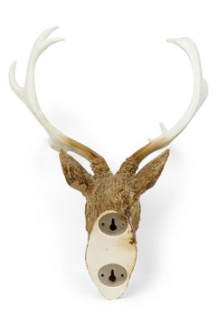 Rustic Mounted Buckhead Sculpture, Textured Resin, Late 19th Century