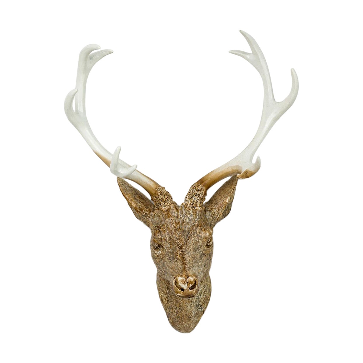 Rustic Mounted Resin Buckhead Sculpture For Sale