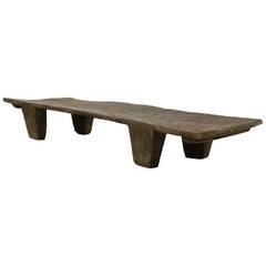 Rustic Naga Table or Bench, Hand Carved Wabi Sabi Style, Ancient Solid Wood No.1