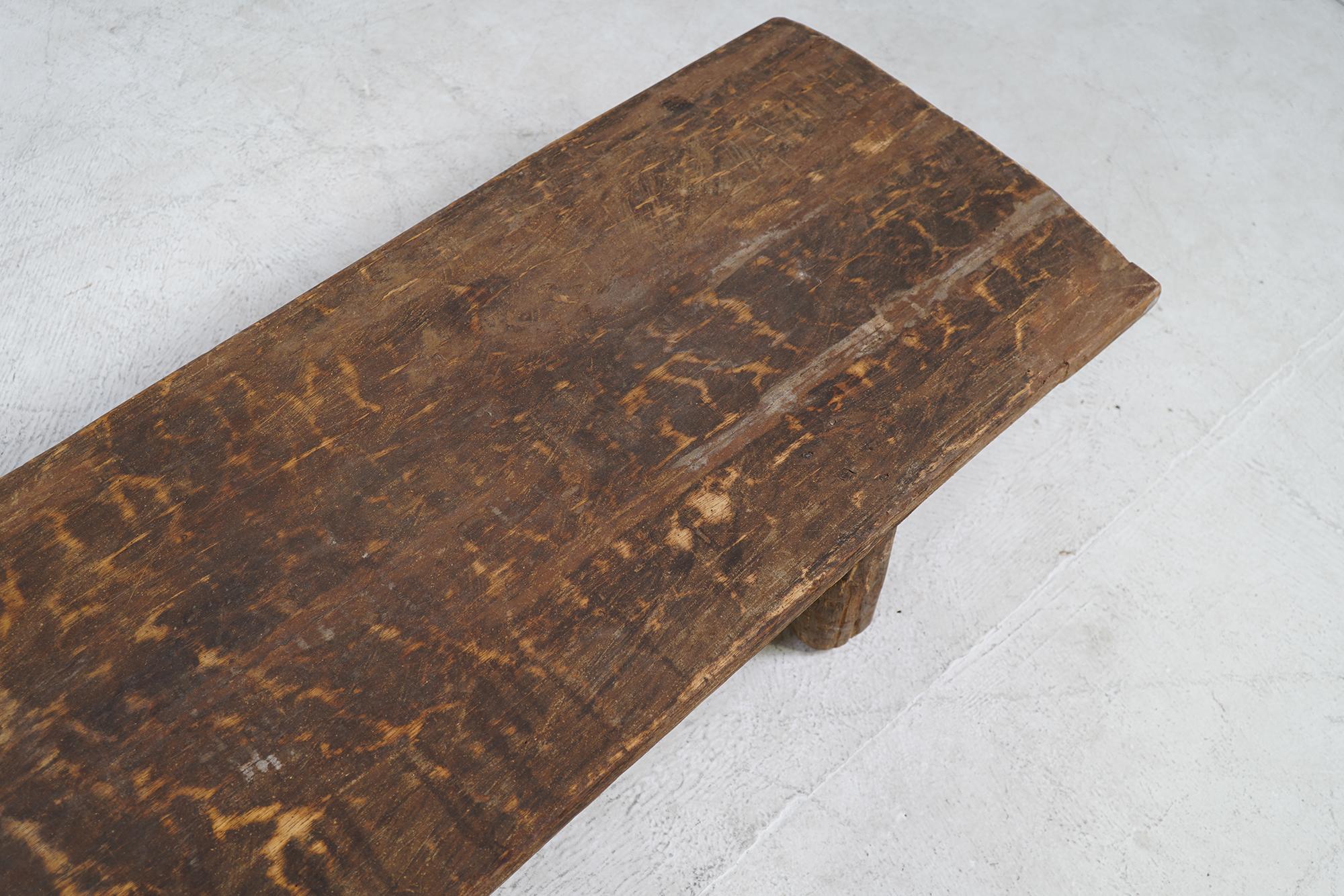 Modern Rustic Naga Table or Bench, Hand Carved Wabi Sabi Style, Ancient Wood 'A' For Sale