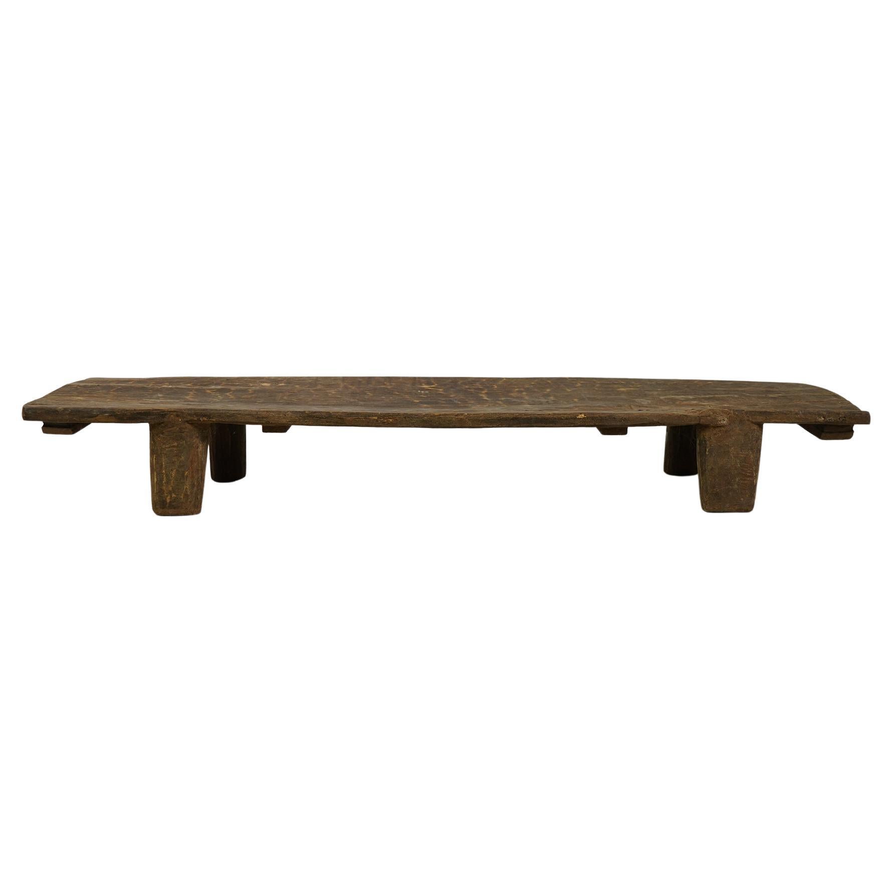 Rustic Naga Table or Bench, Hand Carved Wabi Sabi Style, Ancient Wood 'A' For Sale
