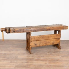 Rustic Narrow Carpenters Workbench Console Table from Denmark