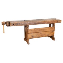 Rustic Narrow Carpenters Workbench Console Table from Denmark