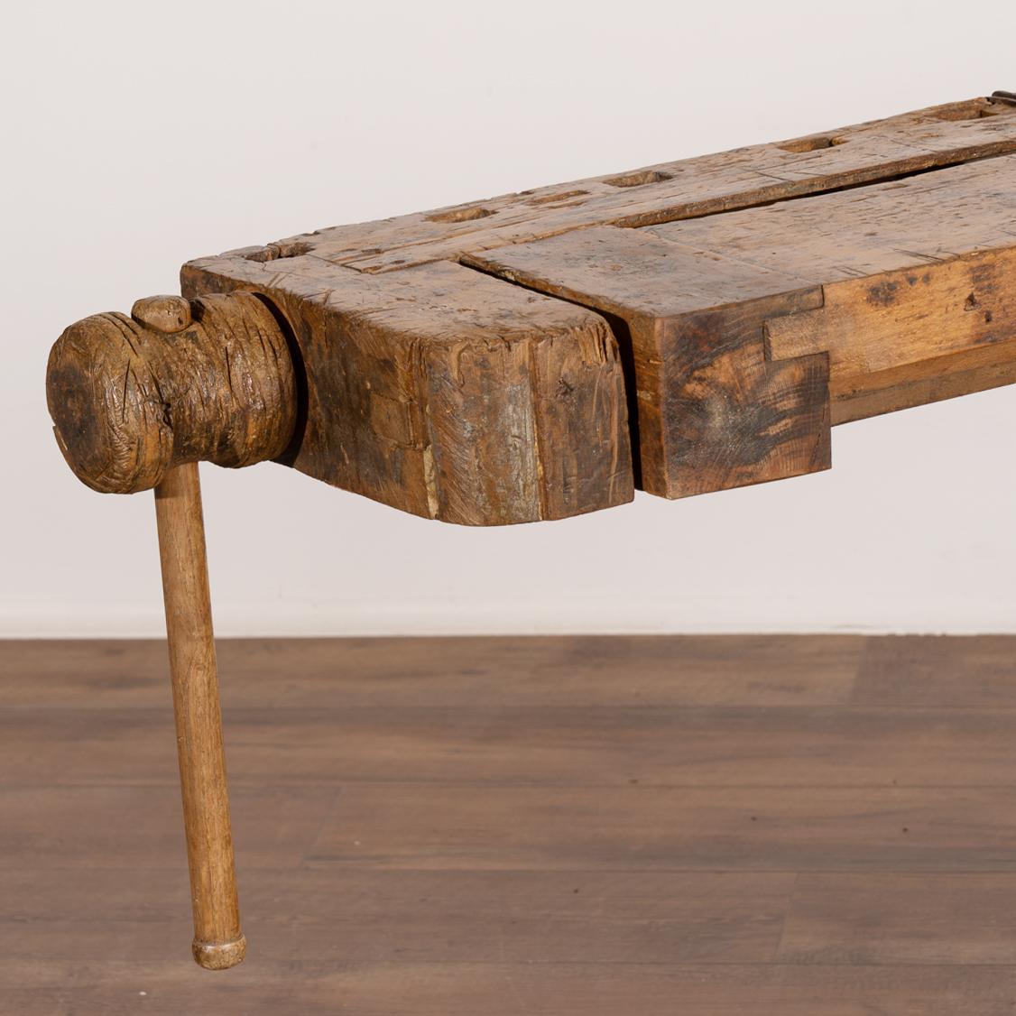 Rustic Narrow Console Table Carpenter's Work Table, Denmark, circa 1900s 3