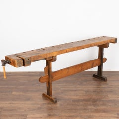 Rustic Narrow Console Table Carpenter's Work Table, Denmark circa 1910-20