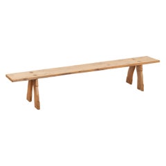 Rustic Narrow Pine Bench, Sweden circa 1860-80