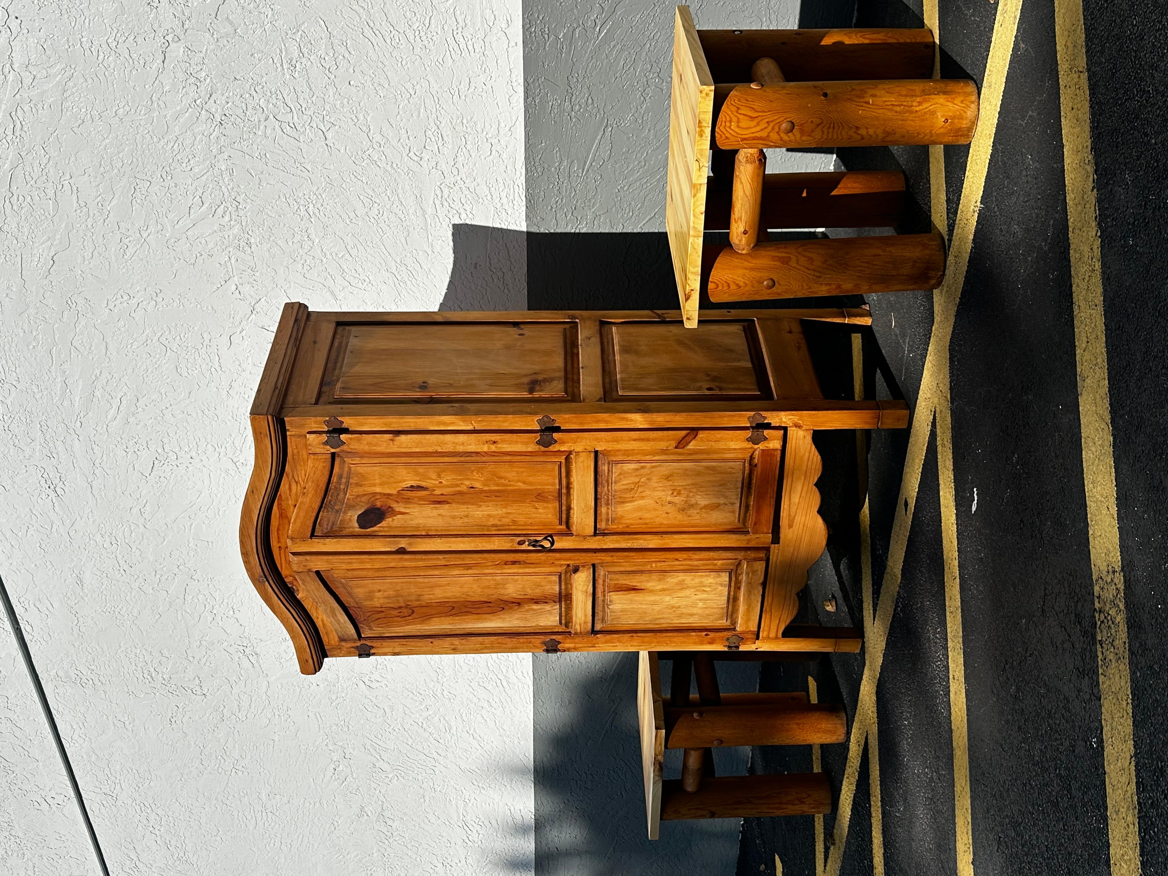 Rustic Natural Tree End Table with Removable Wood Top For Sale 2