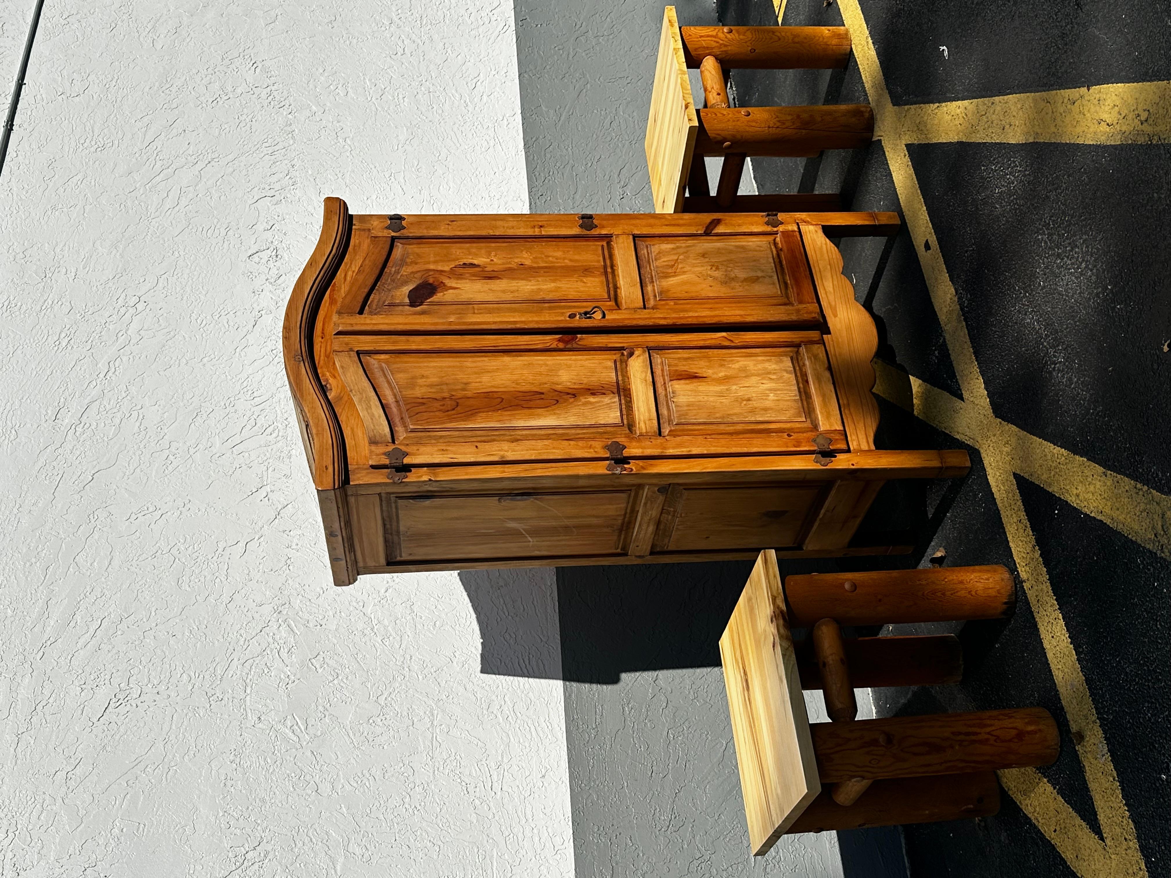 Rustic Natural Tree End Table with Removable Wood Top For Sale 3