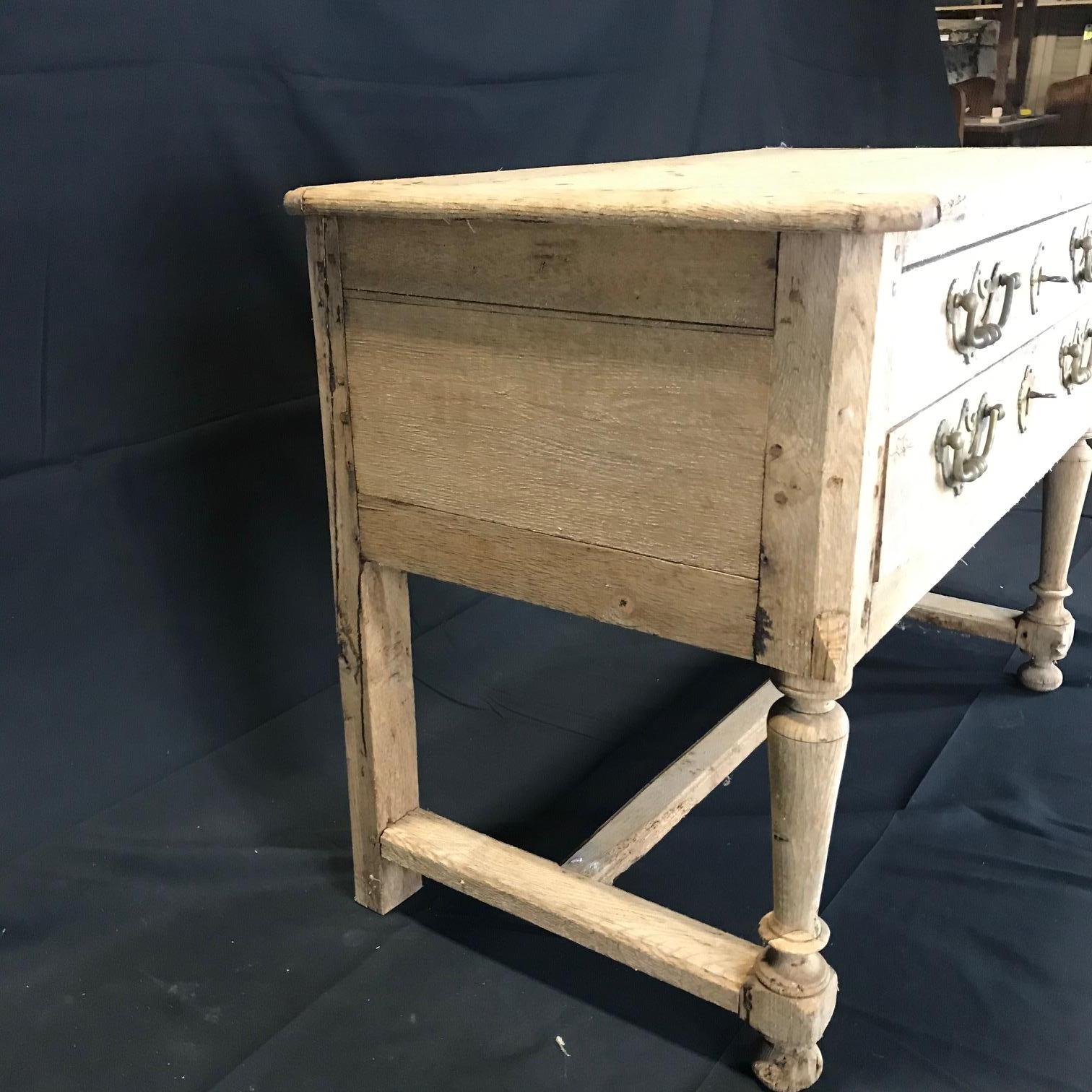 Rustic Naturally Distressed French Two-Drawer Console Table Commode 6