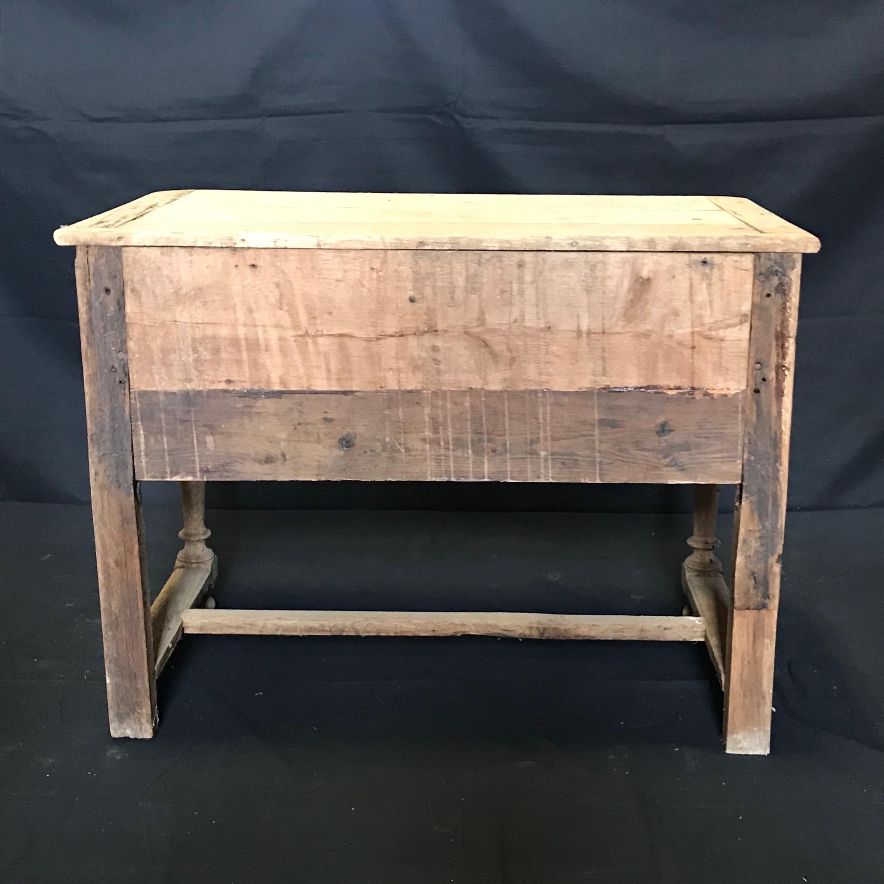 Rustic Naturally Distressed French Two-Drawer Console Table Commode 2