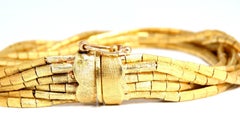 Rustic Nine Stranded 18kt Gold Bracelet 55 Grams